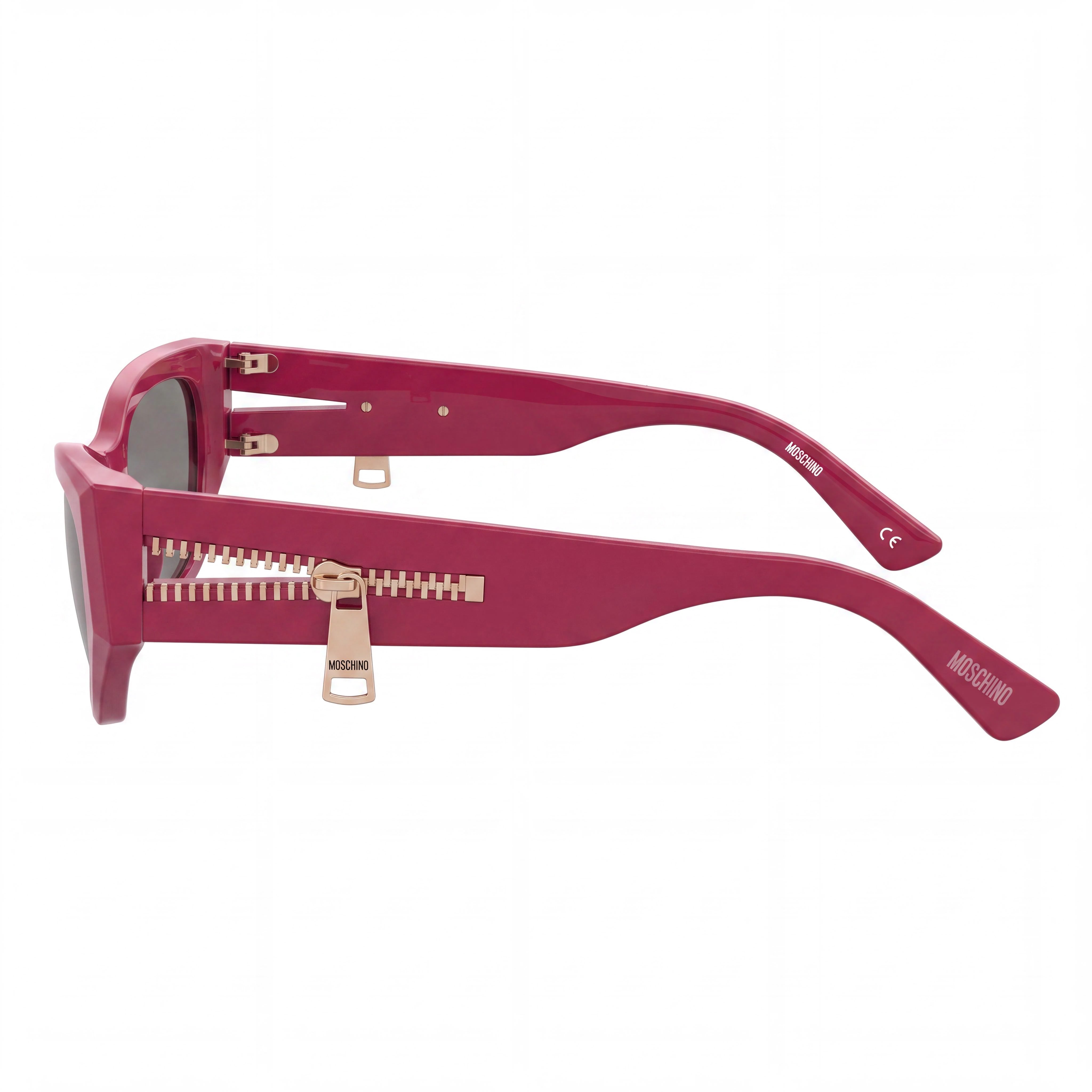 Moschino MOS159/S Women's Red Polyamide Frame Sunglasses, Grey Non-Polarized Lenses 55mm, Photo 3