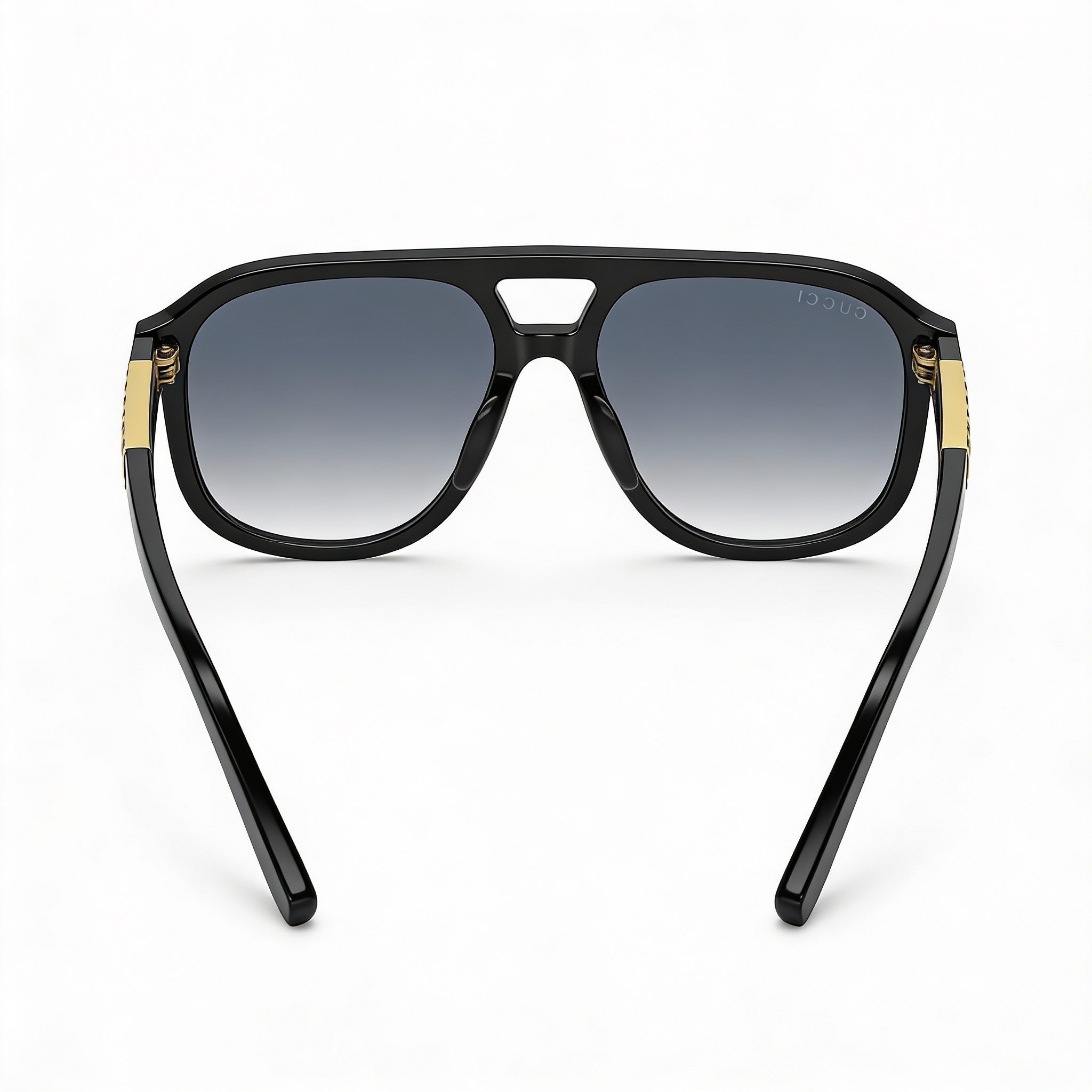 Gucci Gg1188s 002 Unisex Pilot Aluminium Black Gold-logo Grey Gradient Lenses UV Protection 58mm Prescription Ready, Photo 4