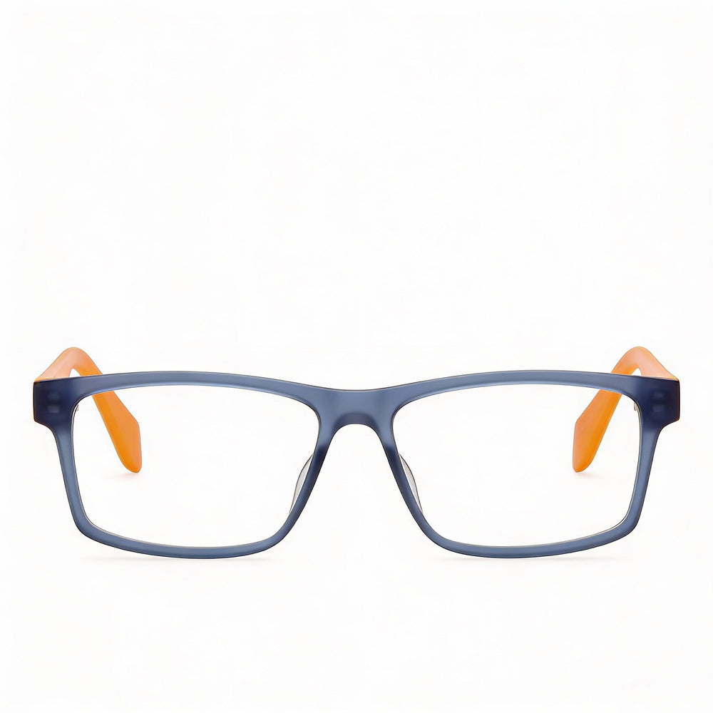 Gafas de sol Adidas Originals rectangulares inyectadas para hombre, azul mate, naranja claro brillante, talla 54-15-145