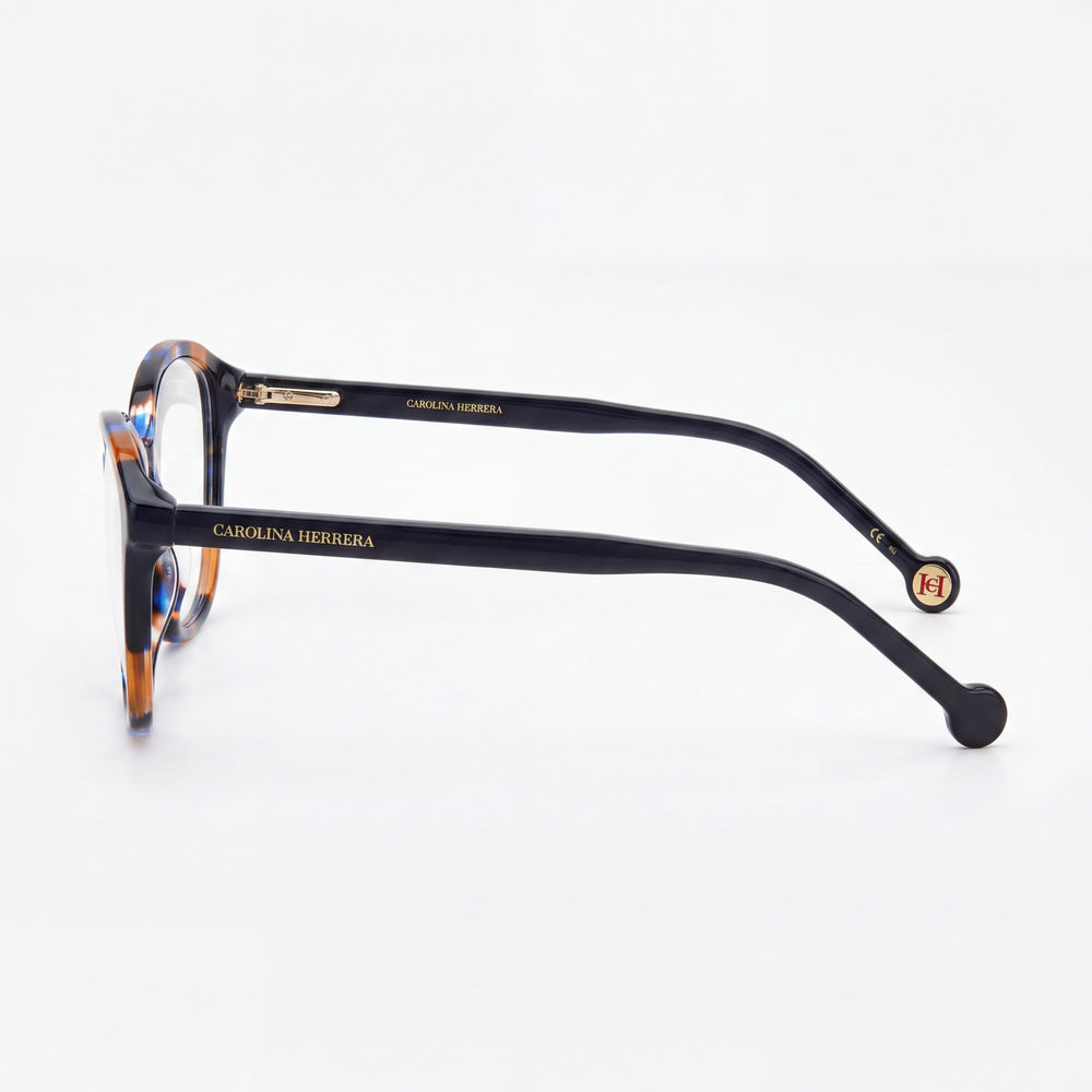 Carolina Herrera Classic Women's Non-Polarized Havana Blue Plastic Frame Sunglasses Lens Width 55mm