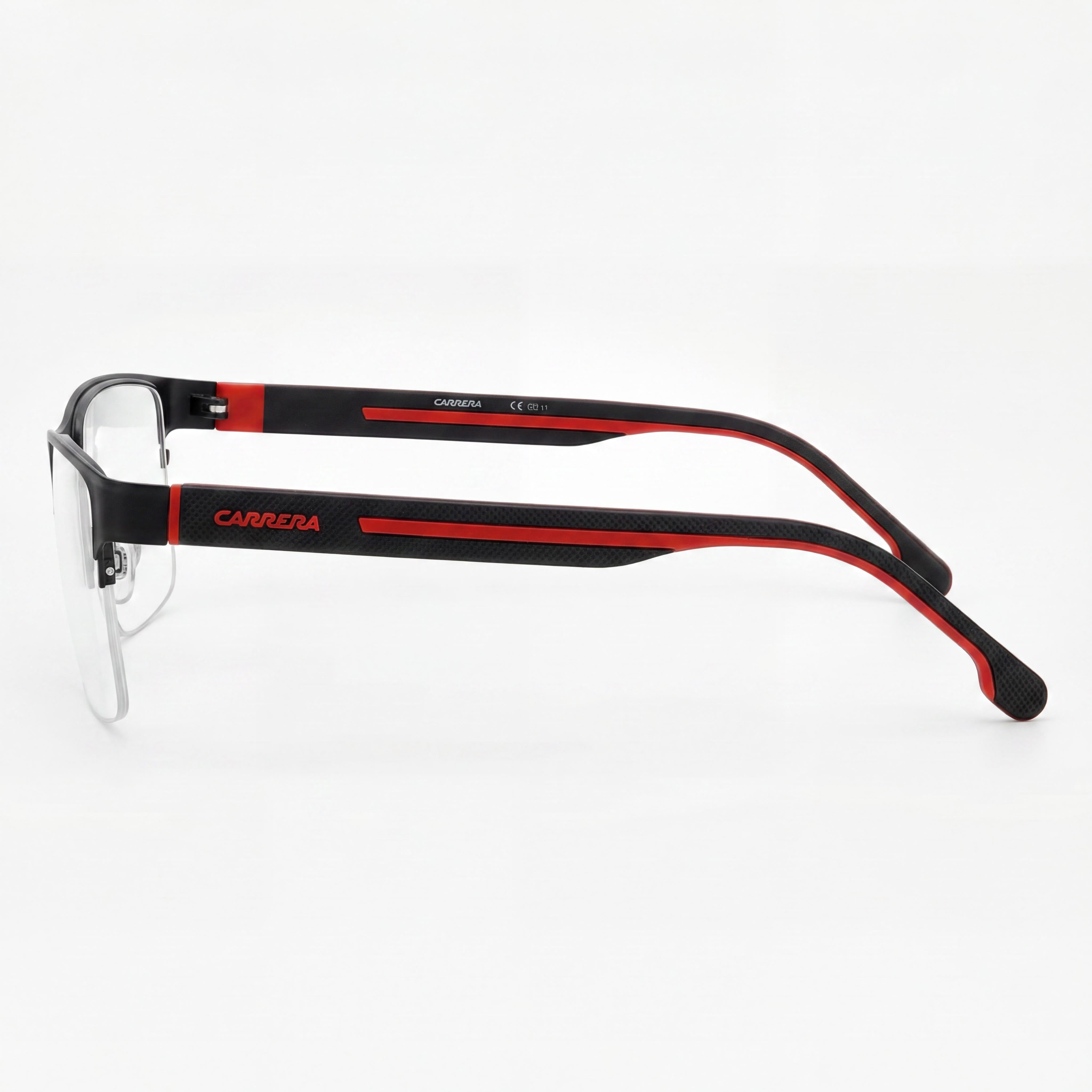 Gafas de Sol Carrera Modern para Hombre, Montura de Acero Inoxidable, Lente de Policarbonato, Negro Rojo Mate, 58 mm, Photo 3