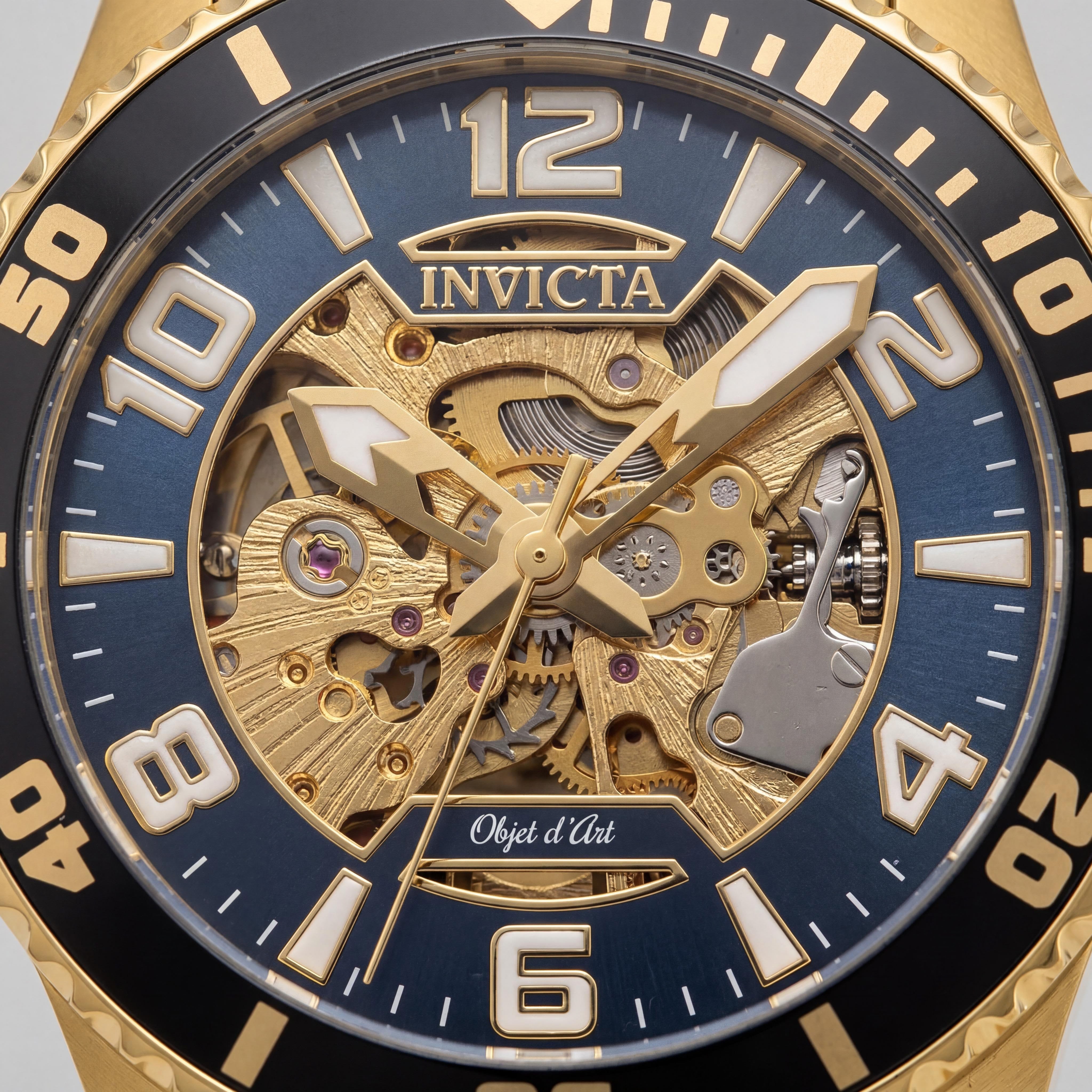 Invicta 22604 Reloj para hombre tipo esqueleto con cronógrafo, azul dorado 42 mm, Photo 2