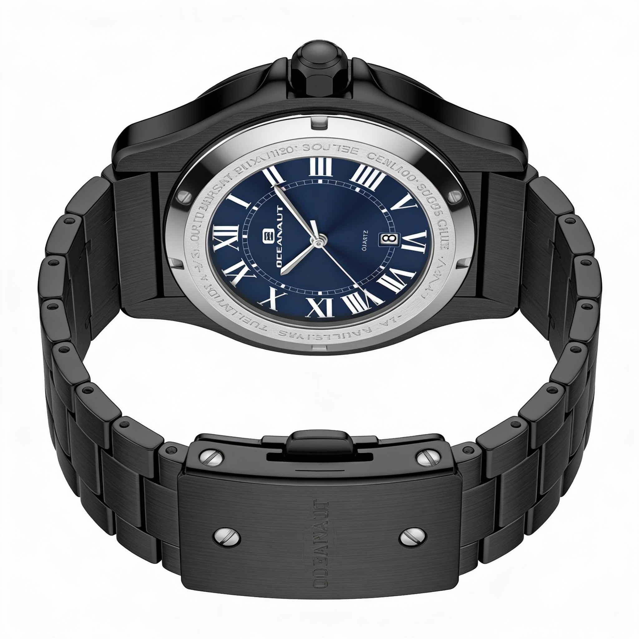 Reloj Oceanaut para hombre con movimiento de cuarzo, esfera azul, acero inoxidable, resistente al agua y a los arañazos., Photo 4