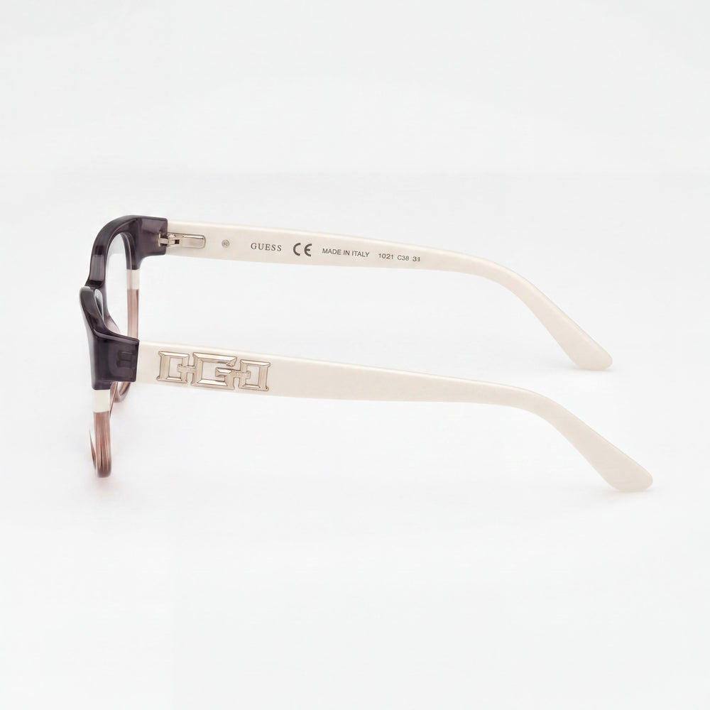 Guess MODERNO Women's Grey Striped Shiny Ivory Plastic Frame Polycarbonate Eyewear 50-17-140mm