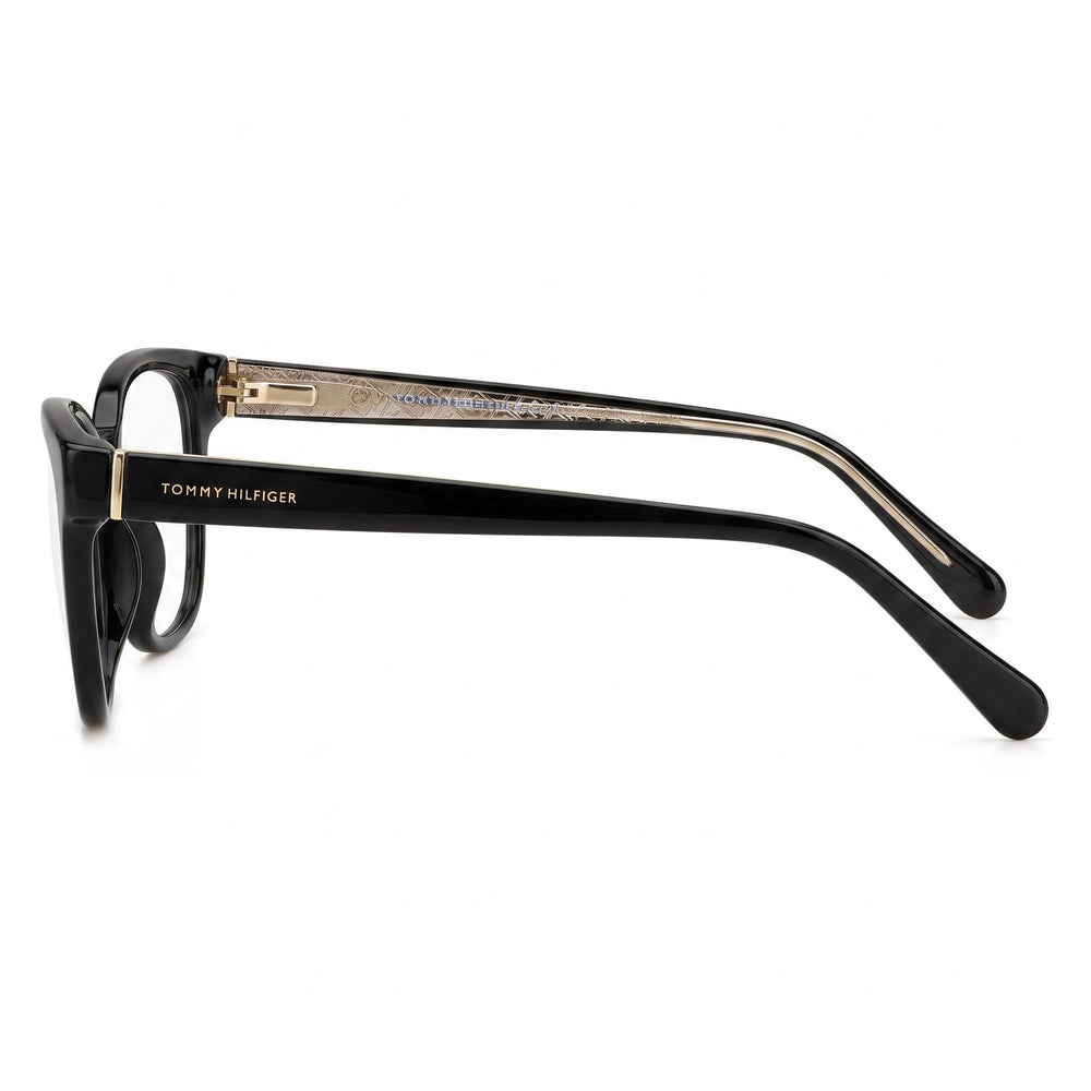 Gafas Modernas Tommy Hilfiger para Mujer - Montura Completa Ojo de Gato de Acetato Negro - 52-18-145mm