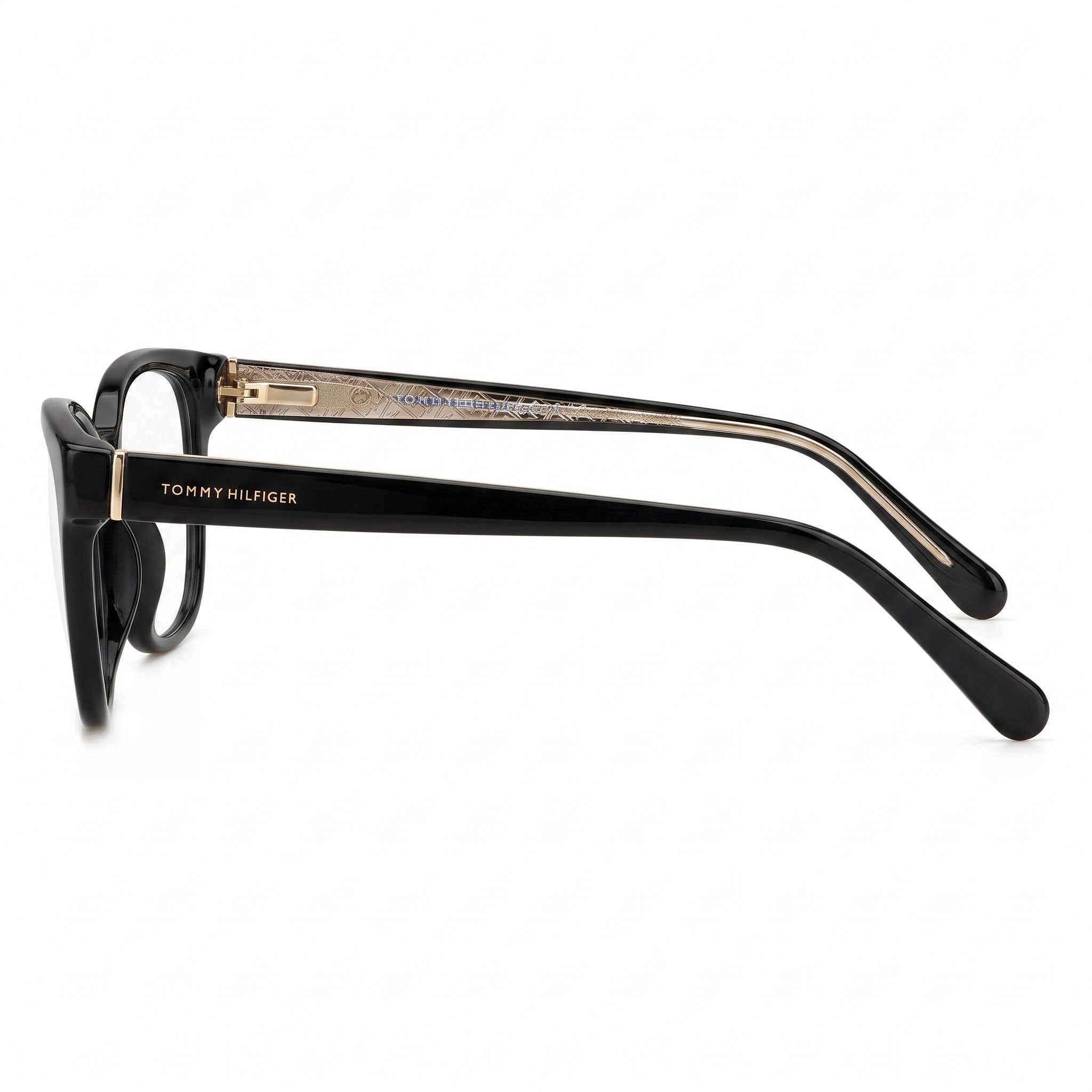 Gafas Modernas Tommy Hilfiger para Mujer - Montura Completa Ojo de Gato de Acetato Negro - 52-18-145mm, Photo 3