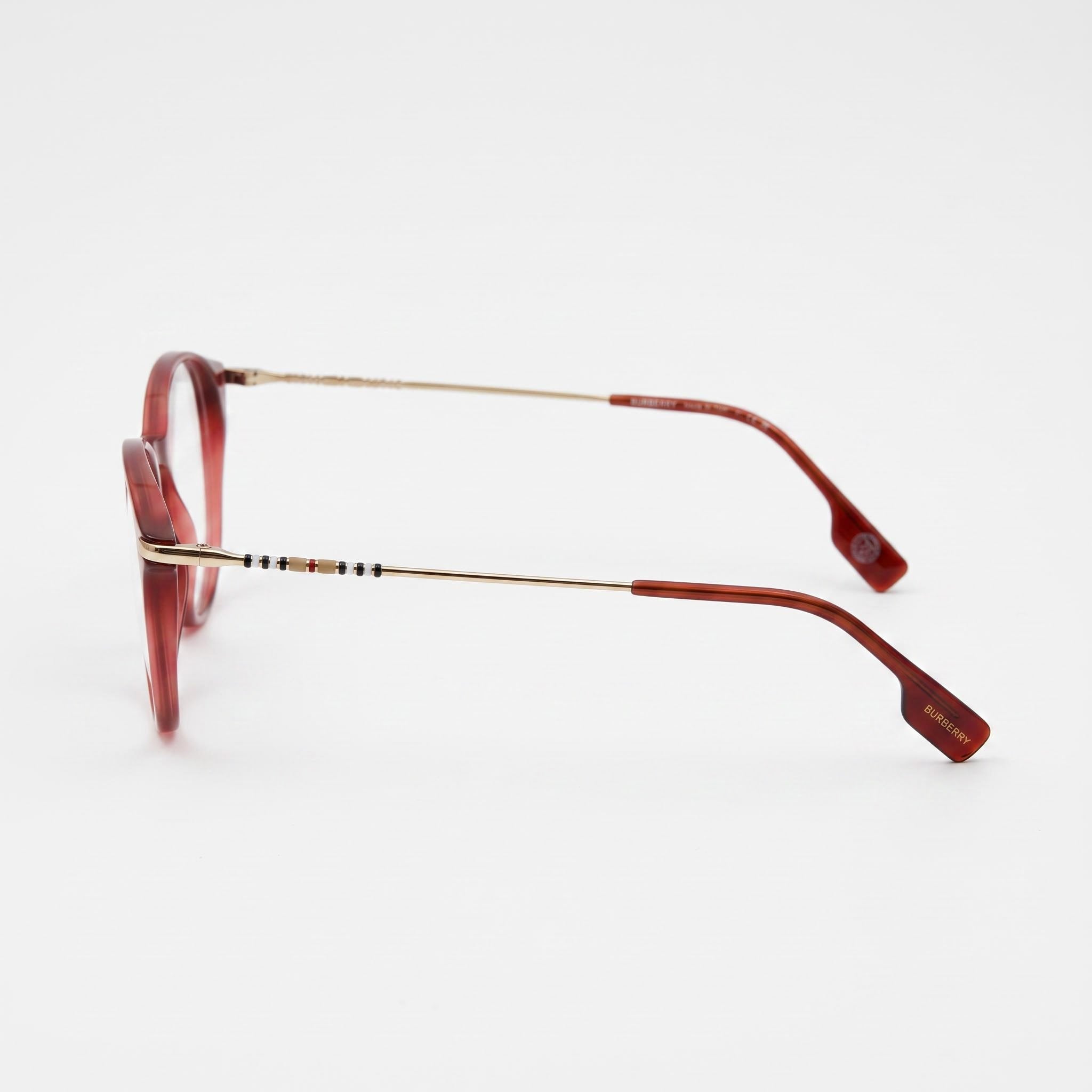 BURBERRY Be 2365 Women's Lightweight Acetate Eyeglasses with Clear Lenses, Bordeaux, 51mm, Photo 2