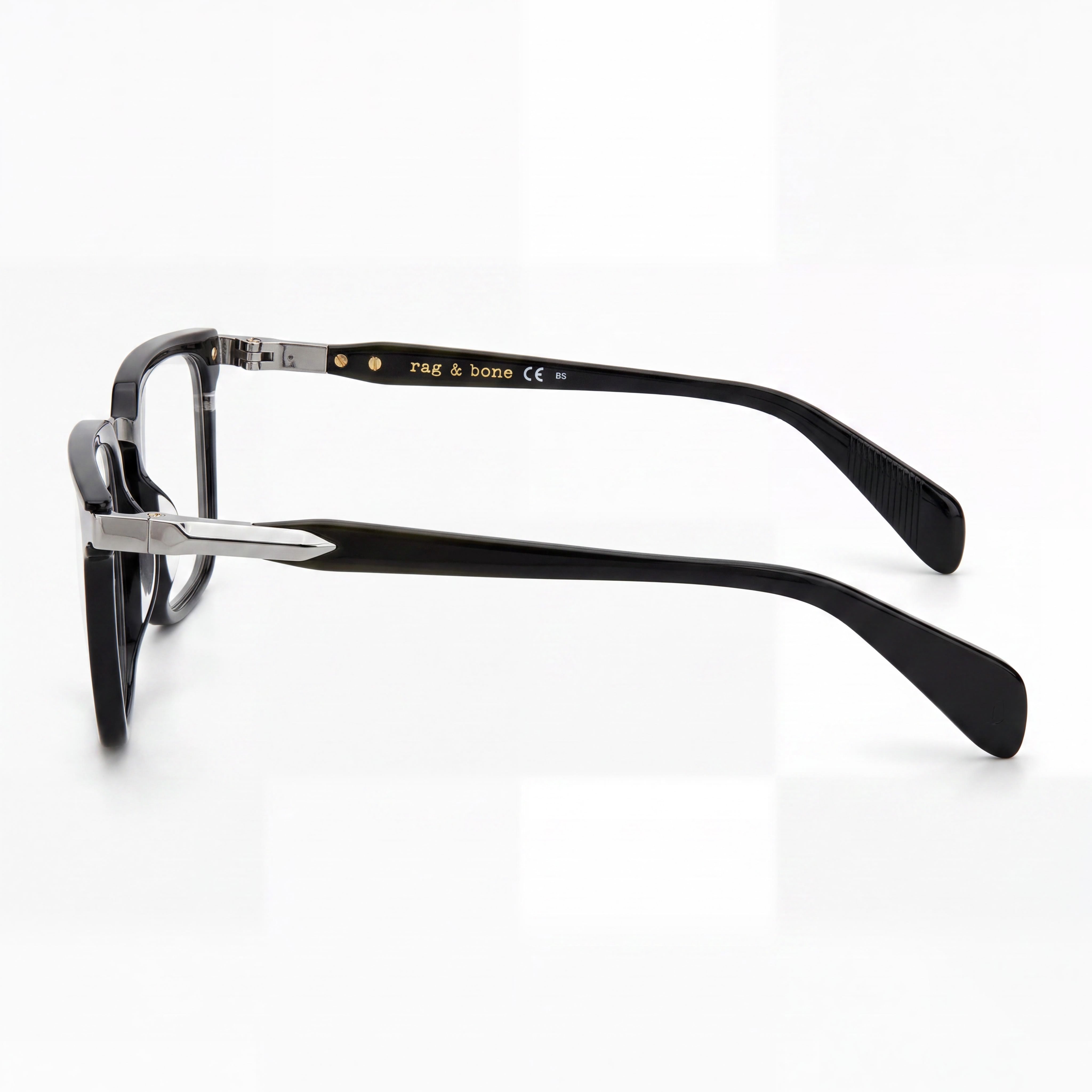rag & bone Modern Unisex Metal Frame Eyeglasses in Black Dark Ruthenium, 51mm Lens Width, Photo 2