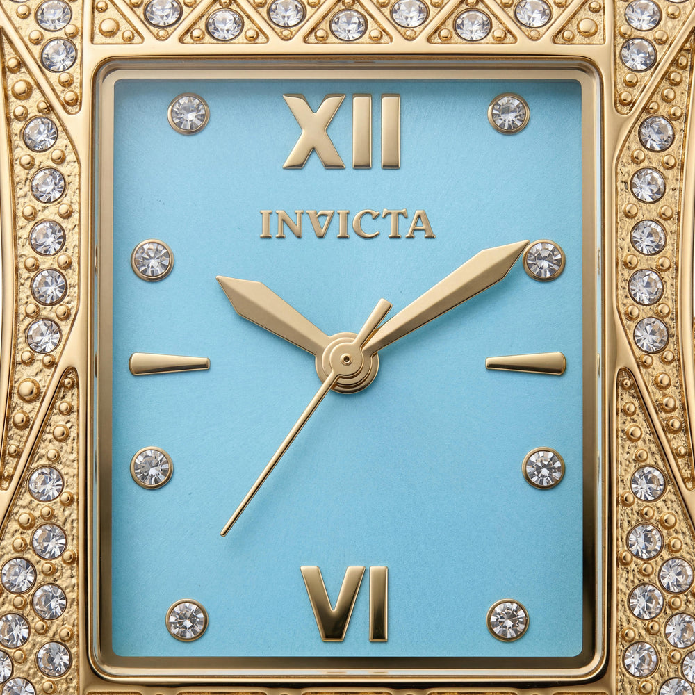 Reloj de cuarzo Invicta Wildflower 69283 para mujer, acero inoxidable dorado, esfera azul, 26 mm