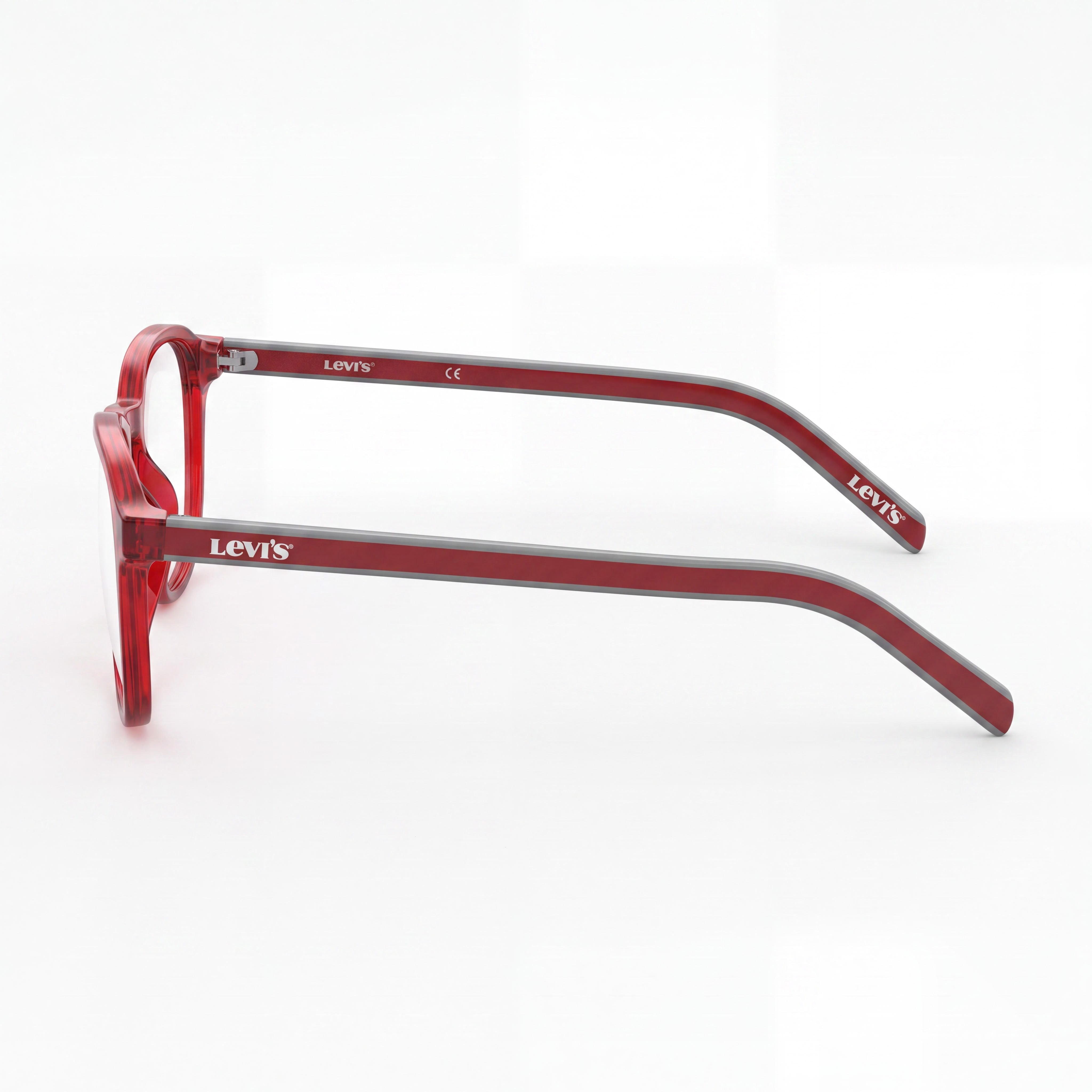 Levi's Lv 1024 Women's Red Plastic Prescription Eyeglasses Frame, Lens Width 50mm, Bridge 20mm, Temple 145mm, Photo 2