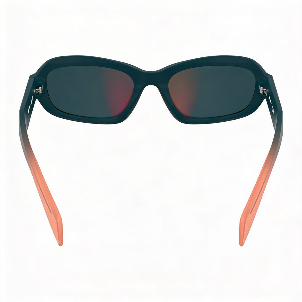 KARL LAGERFELD Klj6200s Unisex Size L UV Protection Plastic Petrol Brick Sunglasses with Solid Grey Red Mirror Lenses