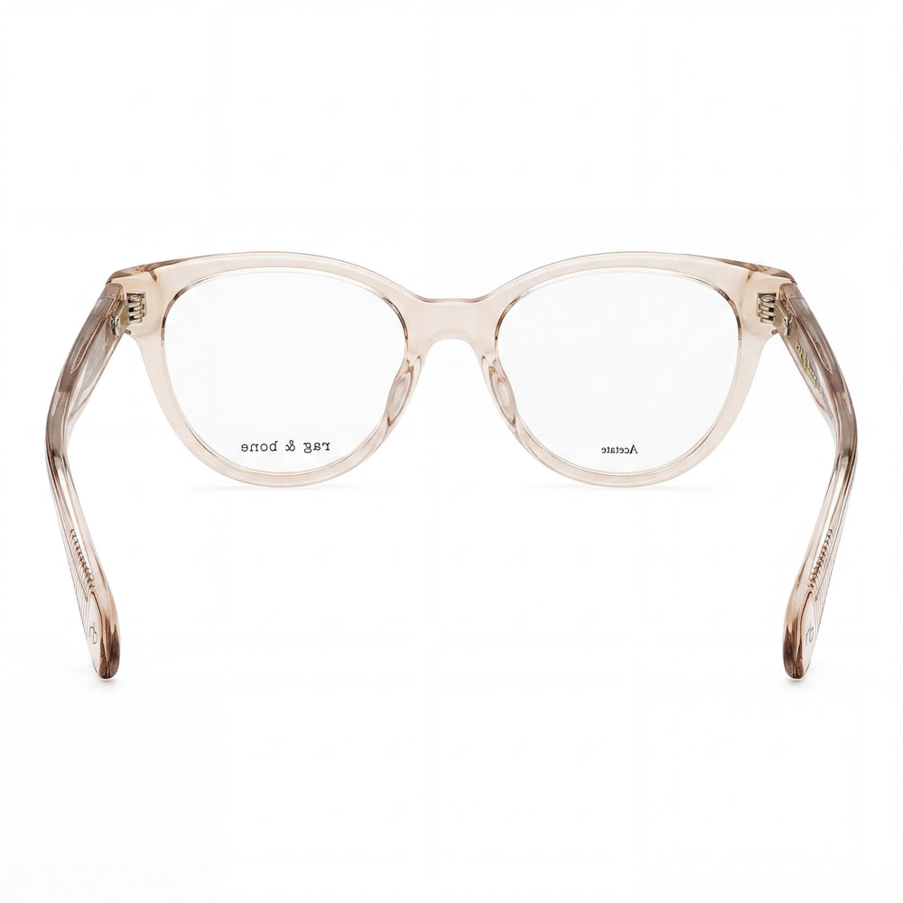 Gafas casuales para mujer rag & bone con montura de acetato beige y lentes transparentes, talla 51-18-135