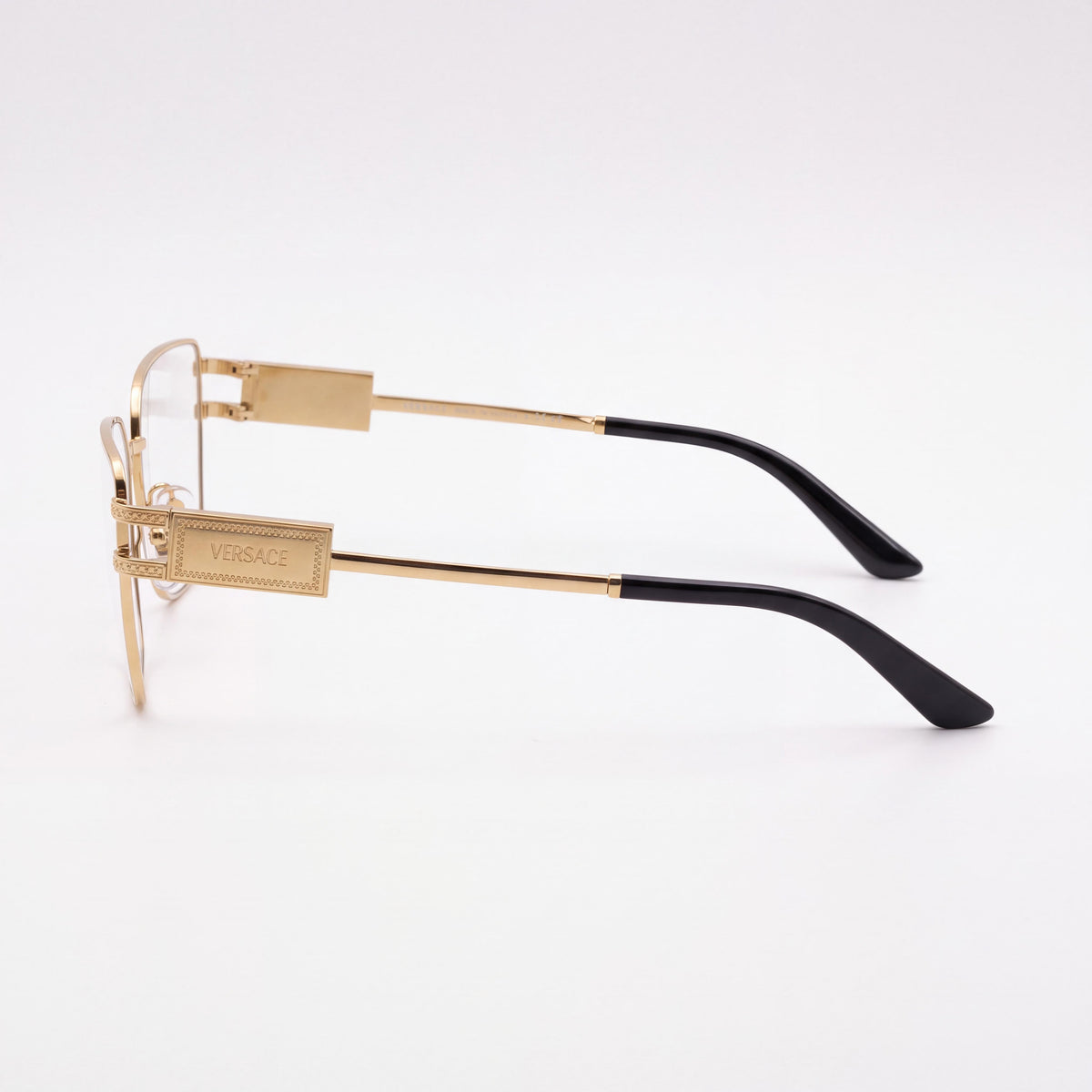 Versace Ve 1301 Women's Gold Stainless Steel Frame Clear Polycarbonate Lens Eyewear 57mm, Photo 3