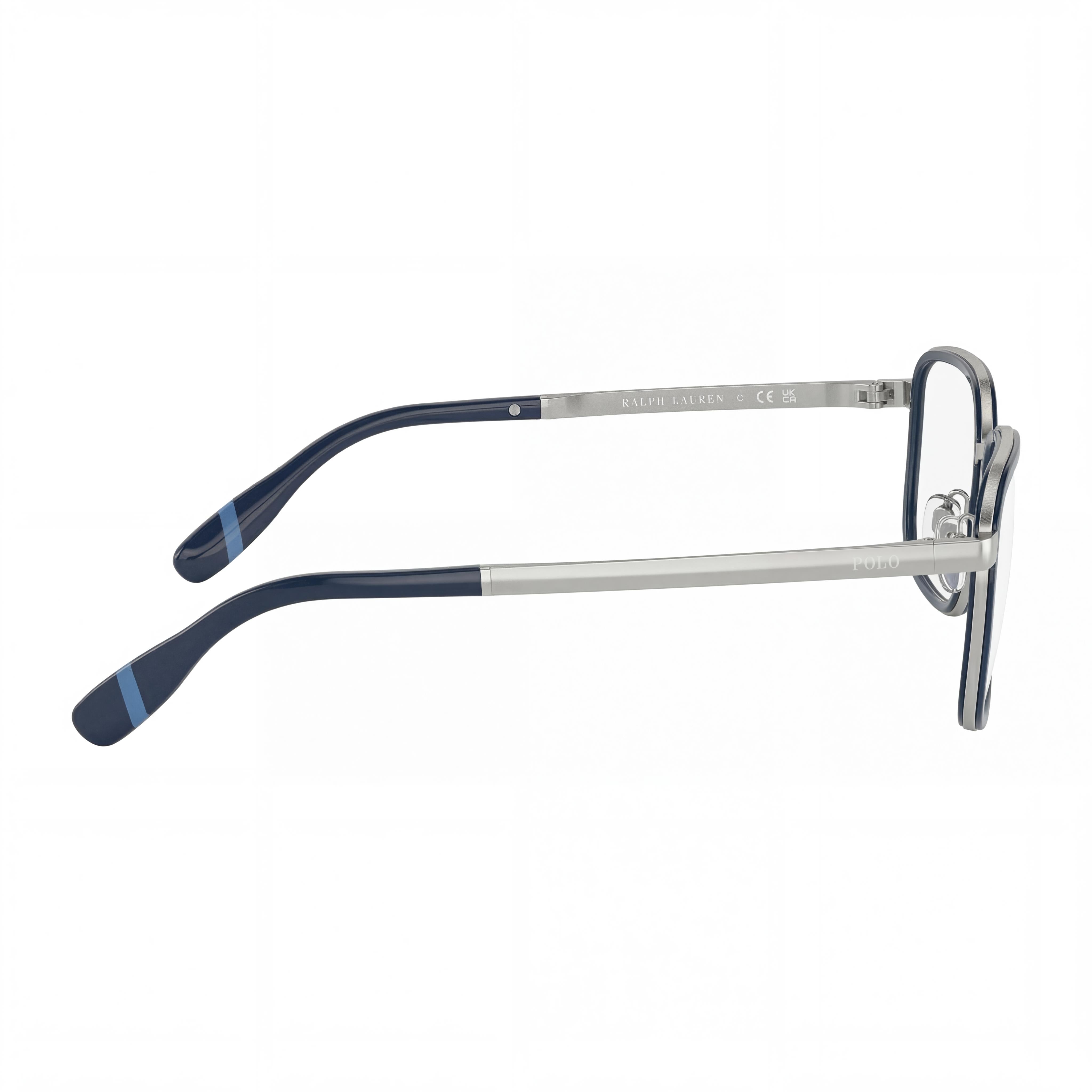 POLO RALPH LAUREN Ph1225 Men's Rectangular Metal Prescription Eyeglass Frames Navy Blue/Silver 56-20-150, Photo 4