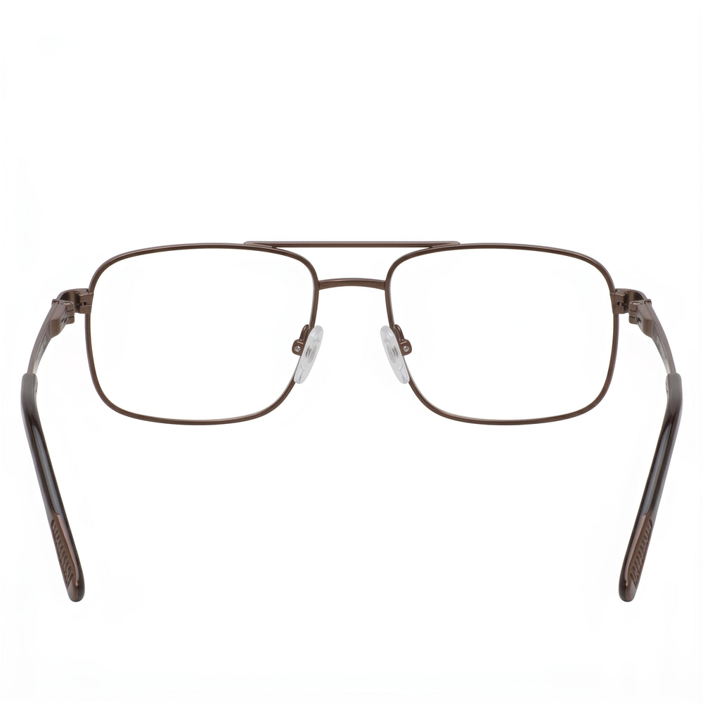 Gafas de lectura rectangulares transparentes de titanio marrón para hombre Chesterfield Chesterf 866/T 56-17-140