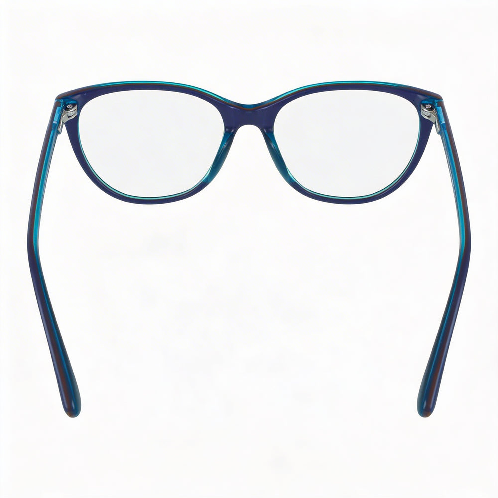 Gafas Vogue Eyewear Vo 2937 para mujer, montura completa de plástico, color azul, naranja y azul, con lentes ovaladas y transparentes, 51 mm