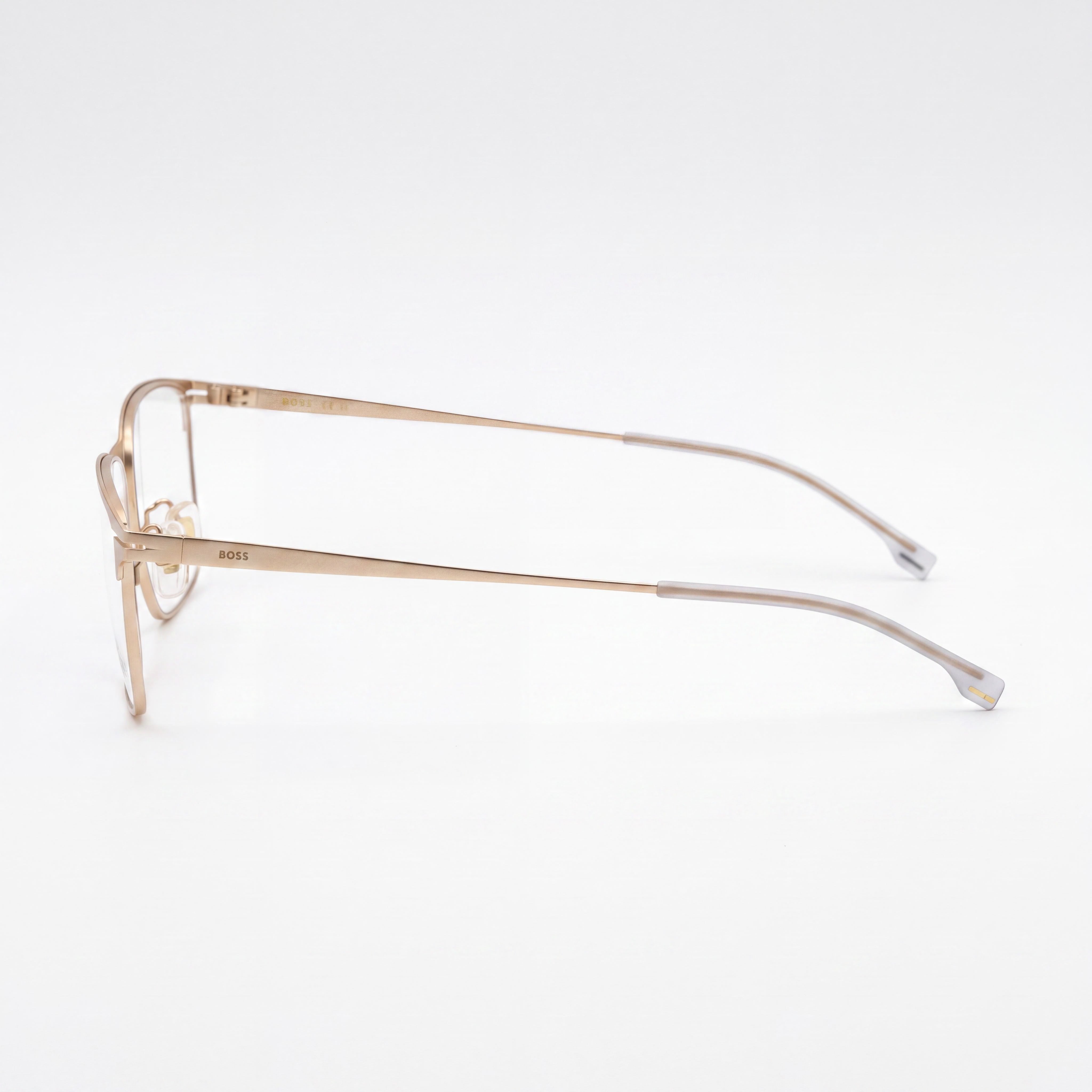 Hugo Boss Rectangular Optical Frames, Unisex, Metal Matte Gold Frame, Lenses, 40mm, Photo 3