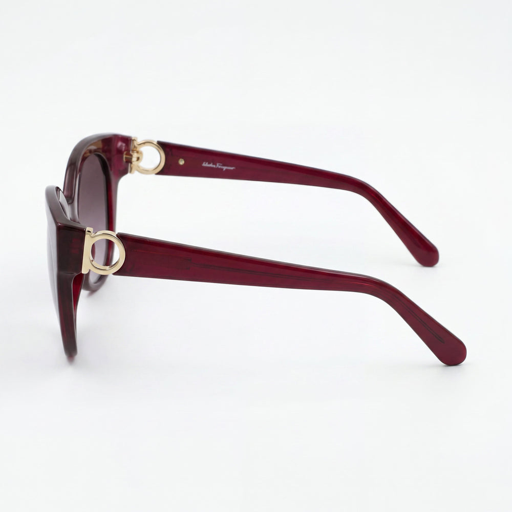 Salvatore Ferragamo Women's Cat Eye Plastic Sunglasses Crystal Purple 53mm Purple Gradient 100% UV Protection