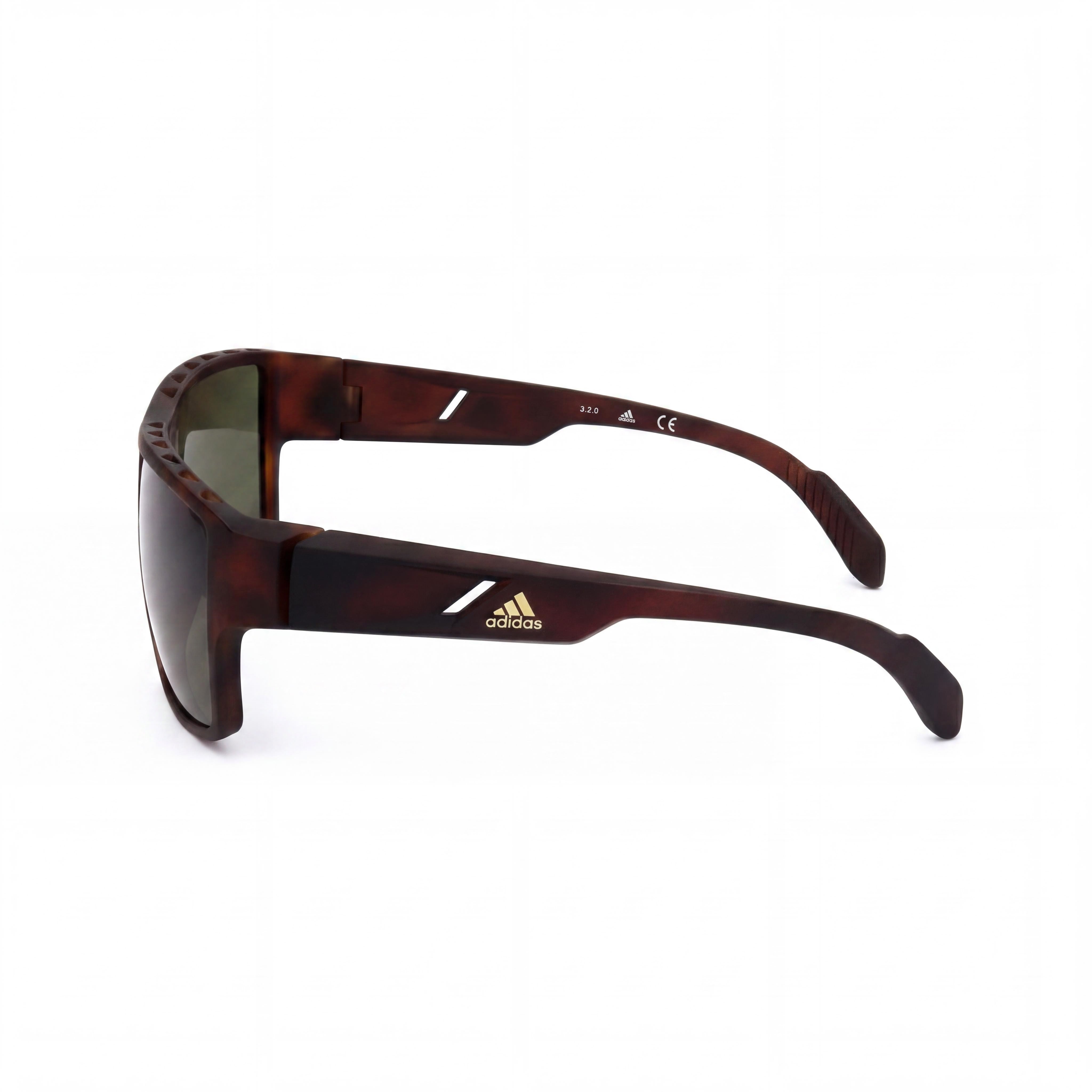 adidas SP0006 Men's Rectangular Acetate Dark Havana Sunglasses Green Non-Polarized UV Protected 57-16-135, Photo 3