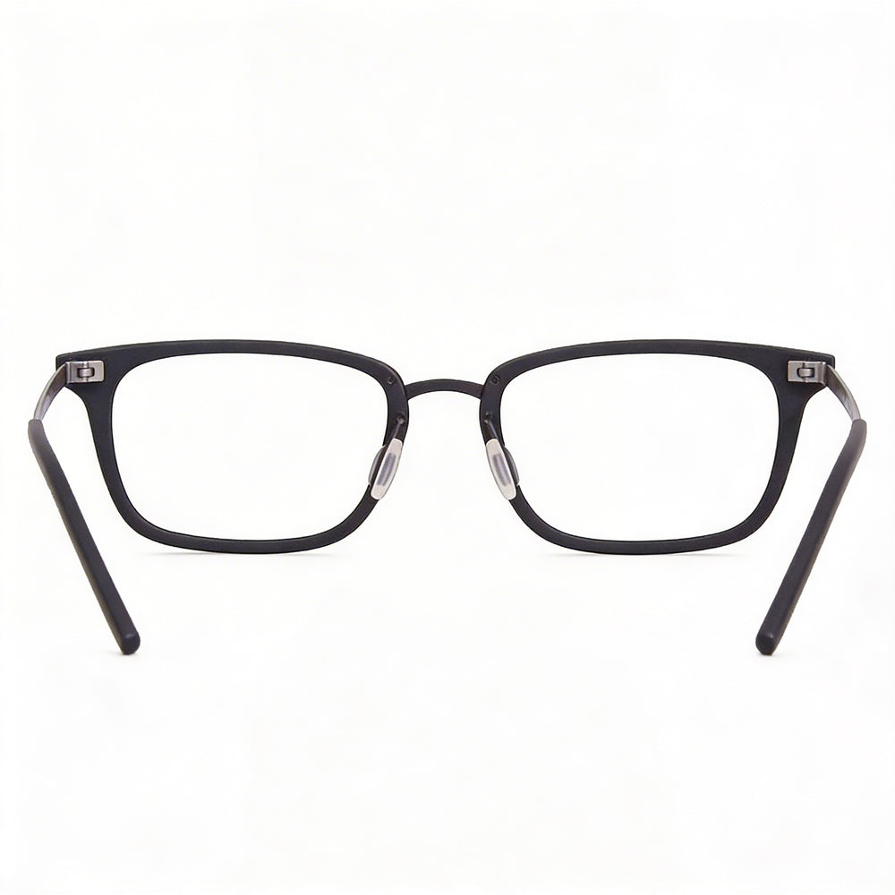 Gafas unisex Flexon B2021 con montura completa, rectangular, de metal y color negro, de policarbonato, no polarizadas, 54-20-145 mm
