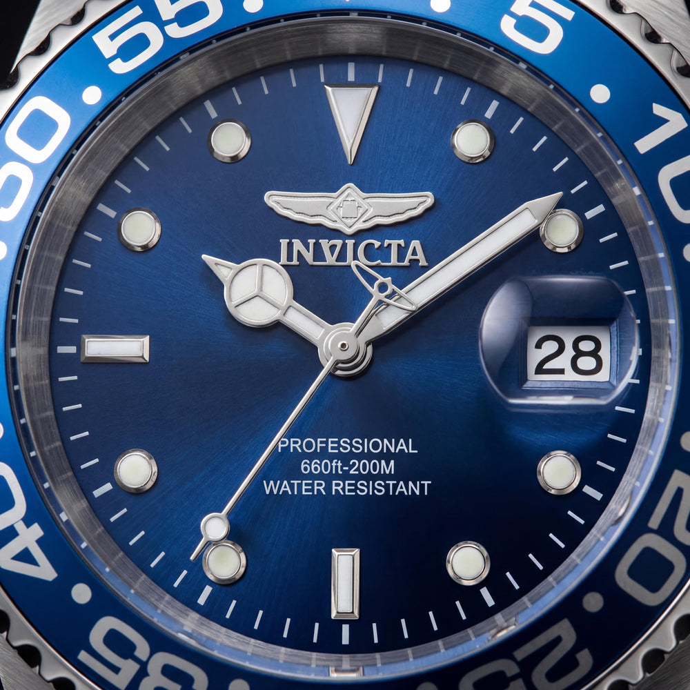 Invicta Pro Diver 37161 Women's Silver Stainless Steel Blue Dial Chronograph Quartz Watch 38mm Water Resistant 200M