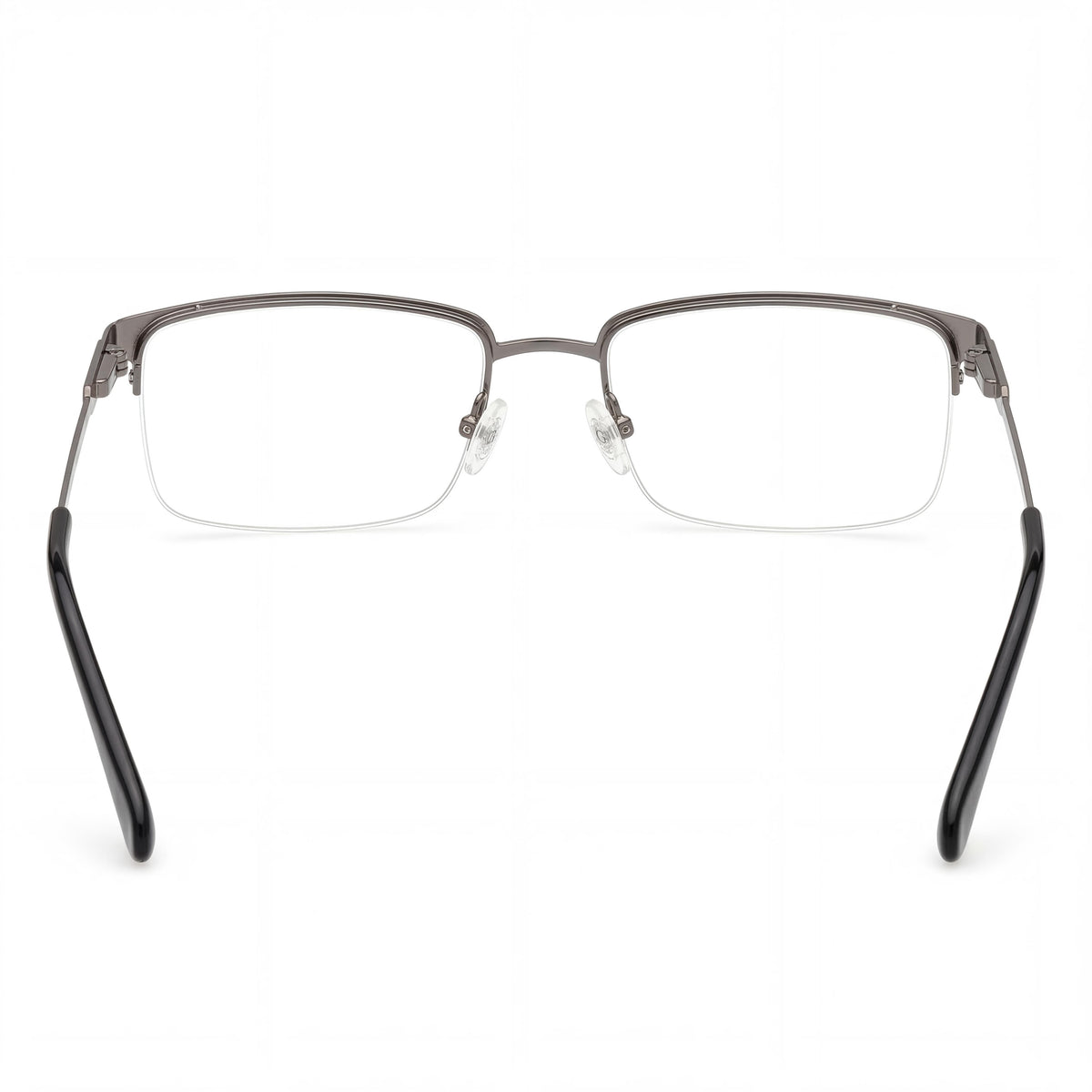GUESS Men's Gu50005 Eyewear with Metal Gunmetal Frame and Polycarbonate Clear Lenses 56mm, Photo 3
