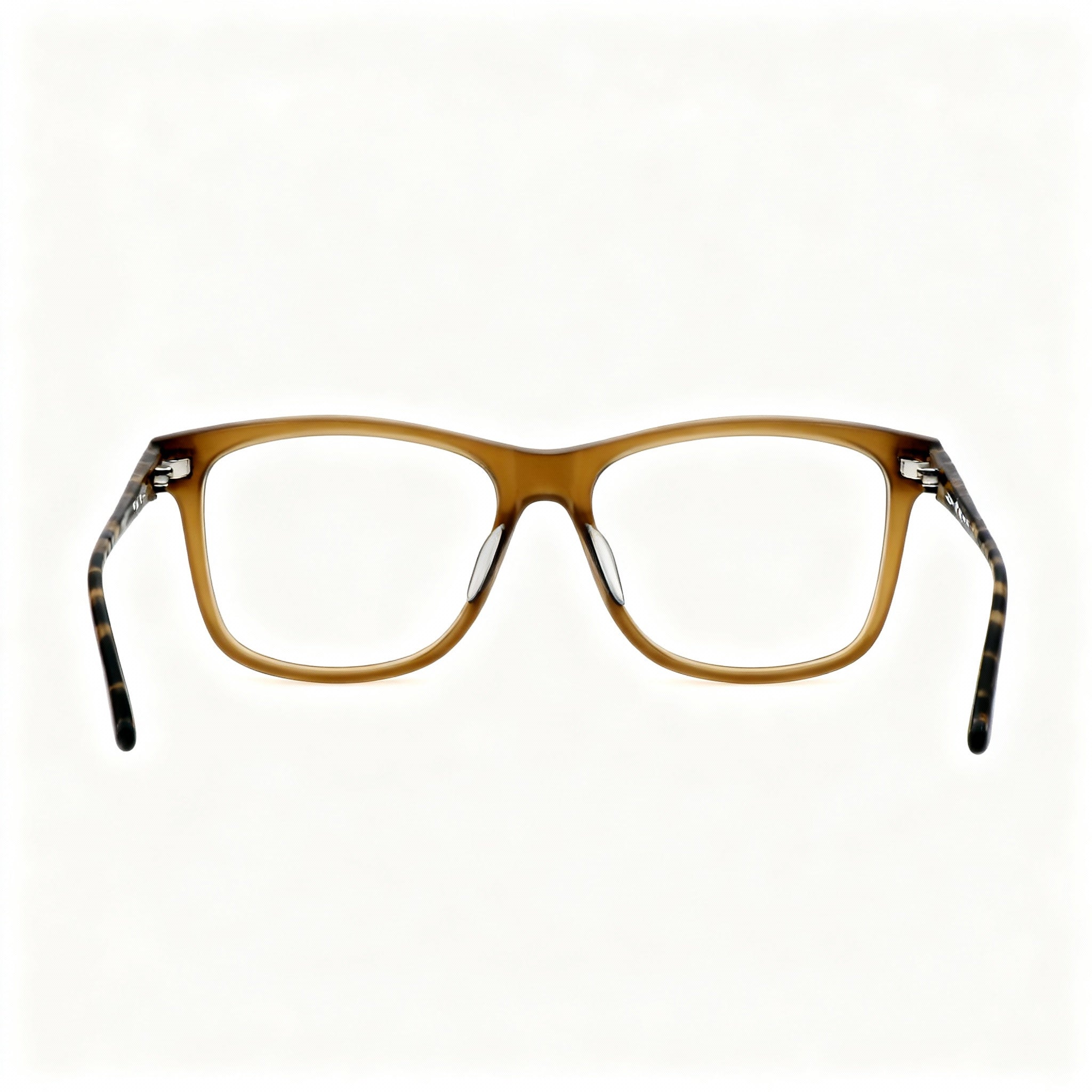 SMITH DARBY Men's Modern Square Matte Brown Striped Acetate Eyeglasses, 140mm Temple Length, Photo 3