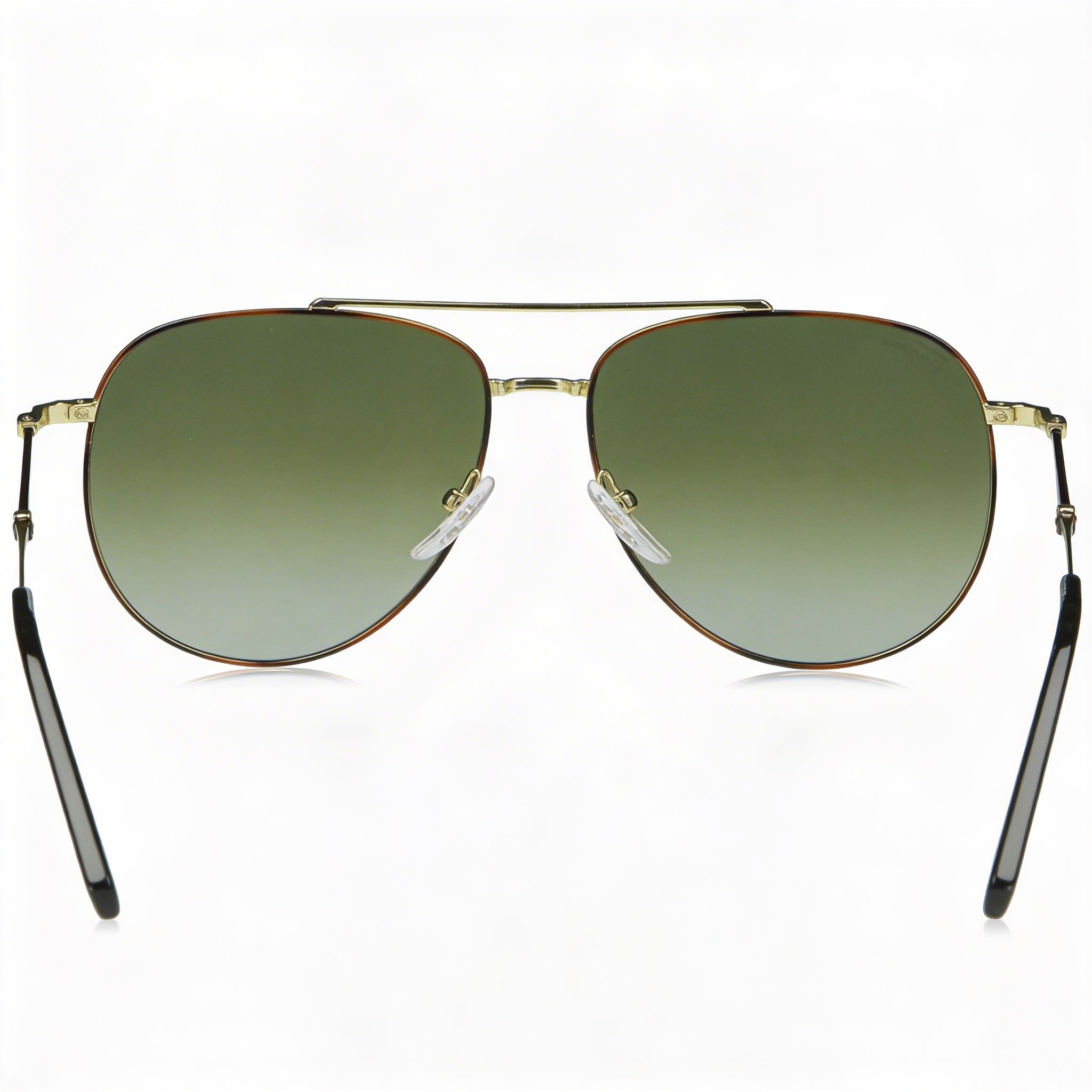 Gafas de sol unisex Salvatore Ferragamo con montura de metal dorado carey y lentes UV degradadas verdes de 58 mm, Photo 3