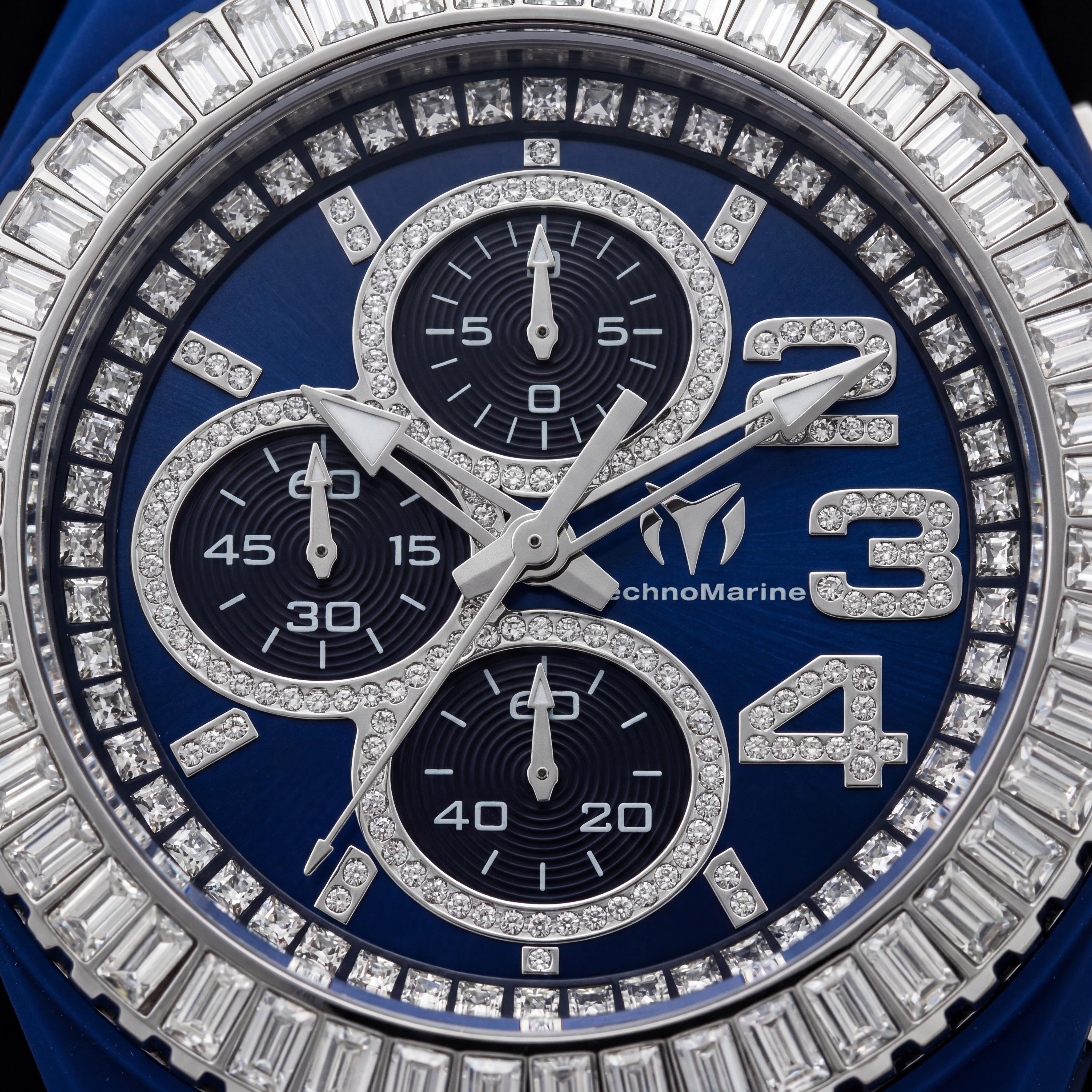 Technomarine Cruise TM-121182 Unisex Chronograph Quartz Watch, 45mm Stainless Steel Case, Blue Dial, 200m Water Resistant, Photo 2