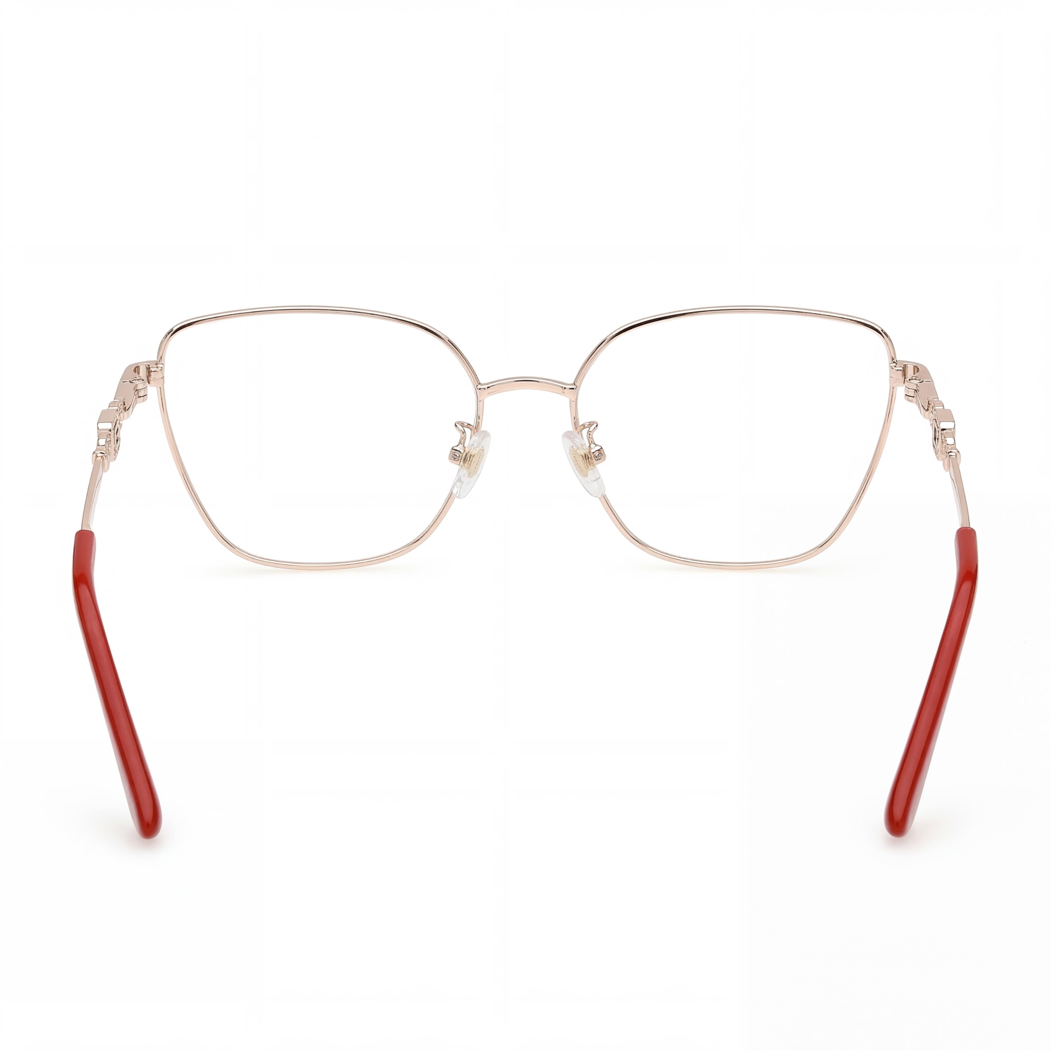 Gafas Ópticas GUESS GEOMETRIC para Mujer, Montura de Metal Oro Pálido con Lentes Transparentes, Talla 55/16/140, Photo 3