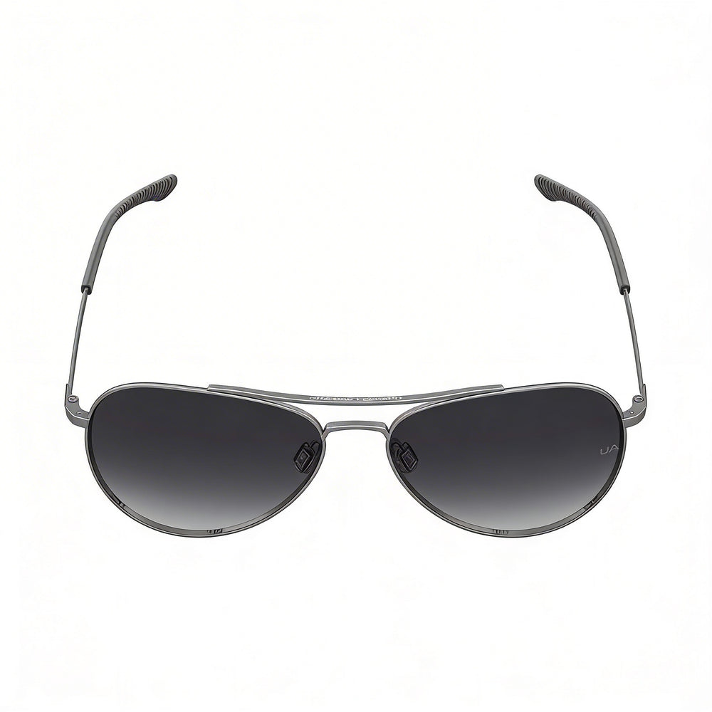 Gafas de sol unisex Under Armour UA 0007/G/S de acero inoxidable con montura gris rutenio oscuro y lentes grises de 59 mm con protección UV.