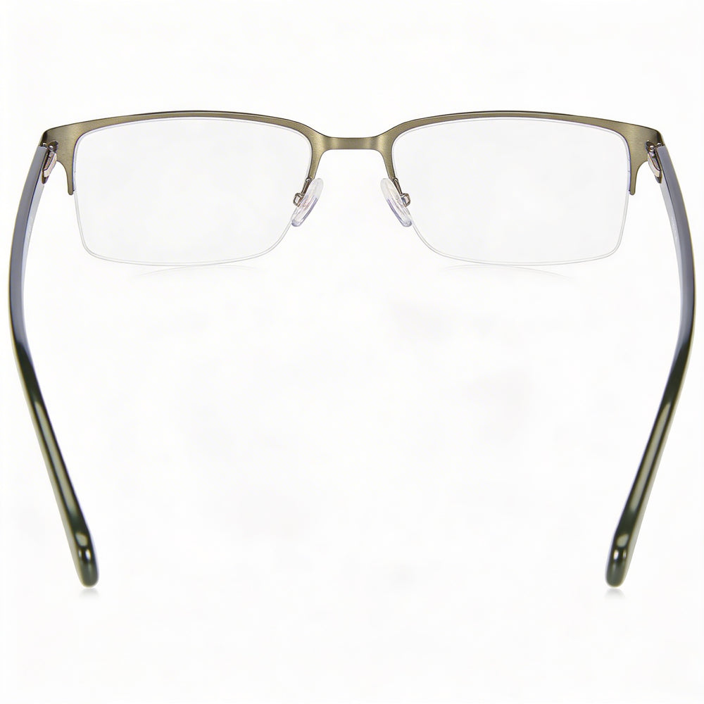 Gafas de sol Fossil Fos 6024 para hombre, de acero inoxidable, semimate, verde rutenio oscuro, policarbonato, 55 mm