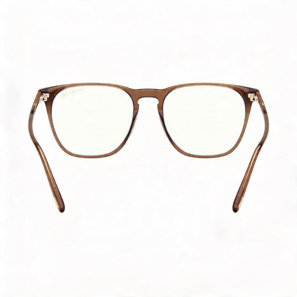 Tom Ford Round Model Men's Eyewear with Brown Frame and Plastic Lenses, featuring 52mm Lens, 18mm Bridge, 145mm Temple