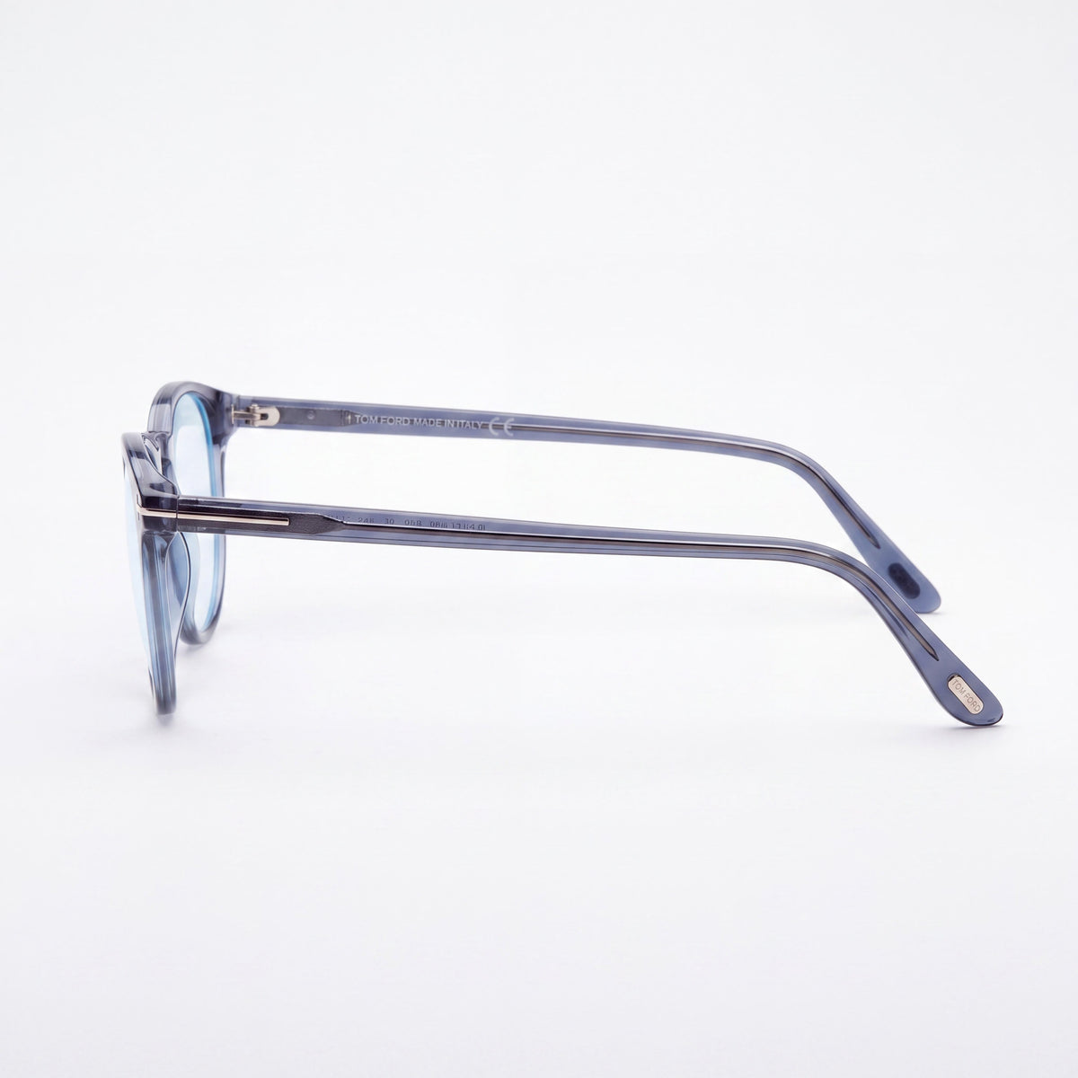 Tom Ford Ft5803-b Men's Shiny Transparent Blue Plastic Eyewear with Blue Block Clear Lenses 51-19-145, Photo 2