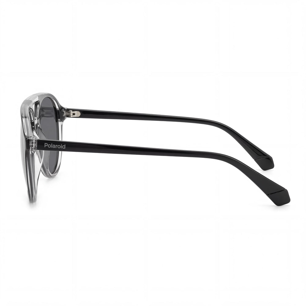 Gafas de sol Polaroid PLD 4162/S unisex, montura de policarbonato negra, lentes grises polarizadas con protección UV, 56 mm