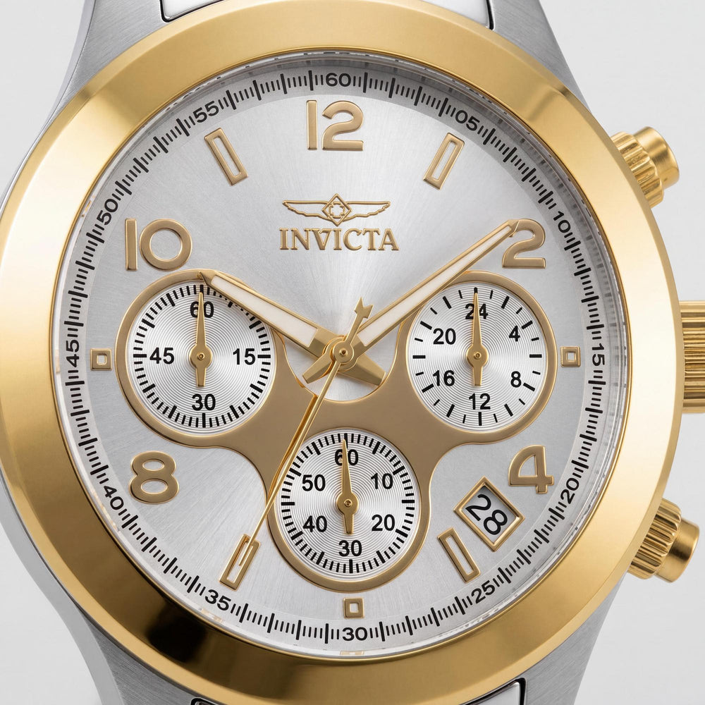 Reloj Invicta Angel de cuarzo con cronógrafo de acero inoxidable dorado de 38 mm para mujer