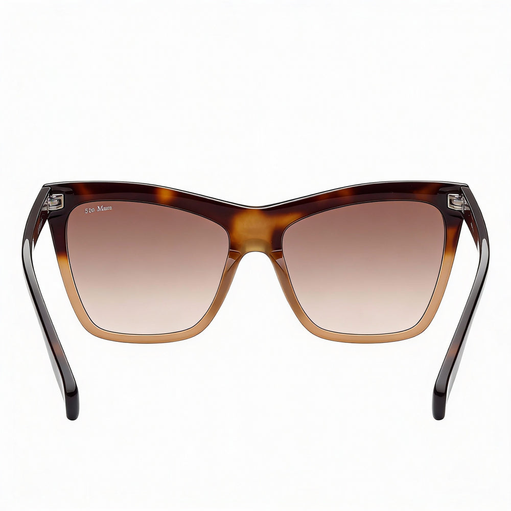 MaxMara Women's Mm0008 Logo2 Dark Havana & Brown Plastic Frame 55mm Gradient Brown UV Protection Sunglasses