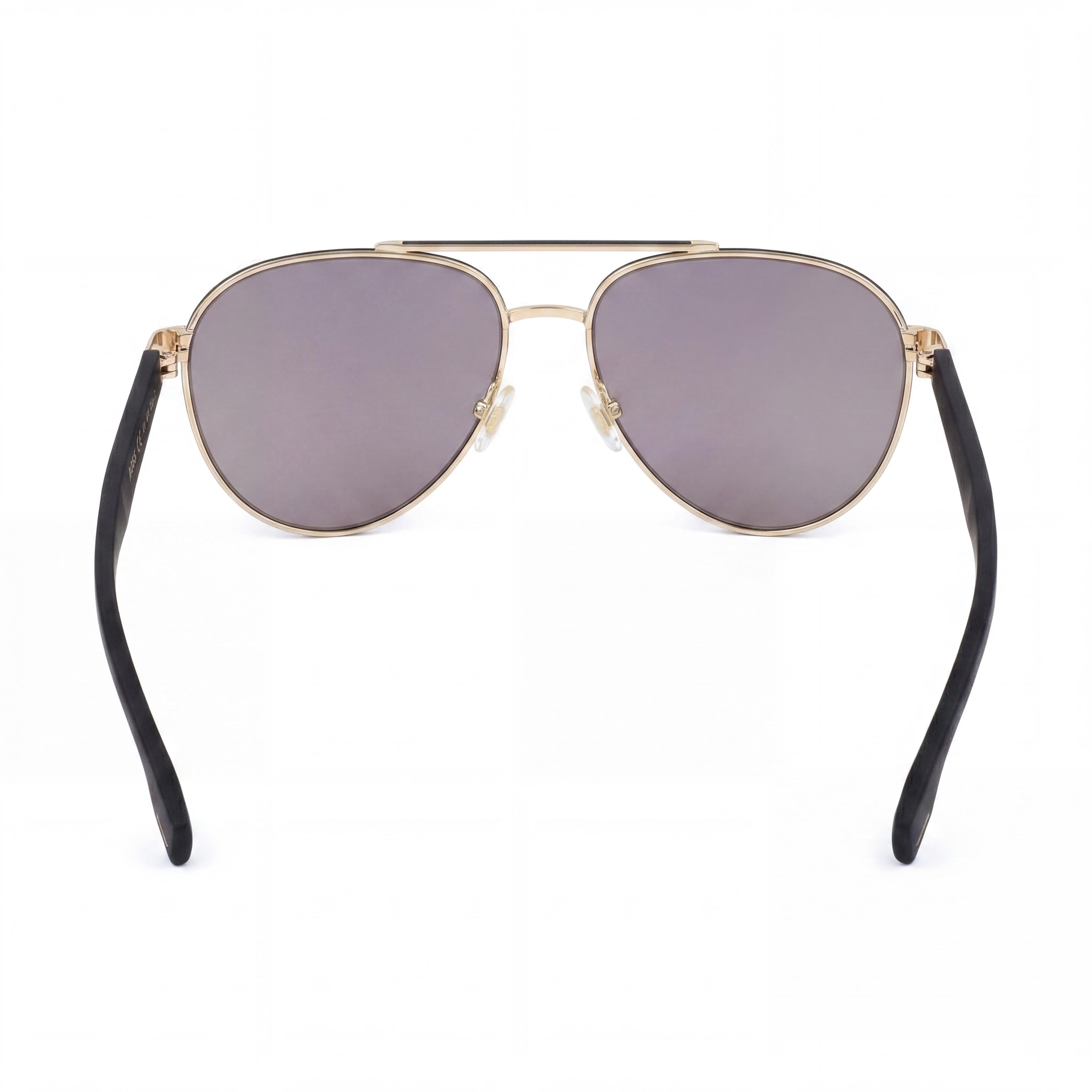 Hugo Boss Gafas de sol unisex modernas de acero aleado, marco degradado en oro, negro y azul, lentes degradadas en amarillo y azul con protección UV, 60 mm, Photo 4