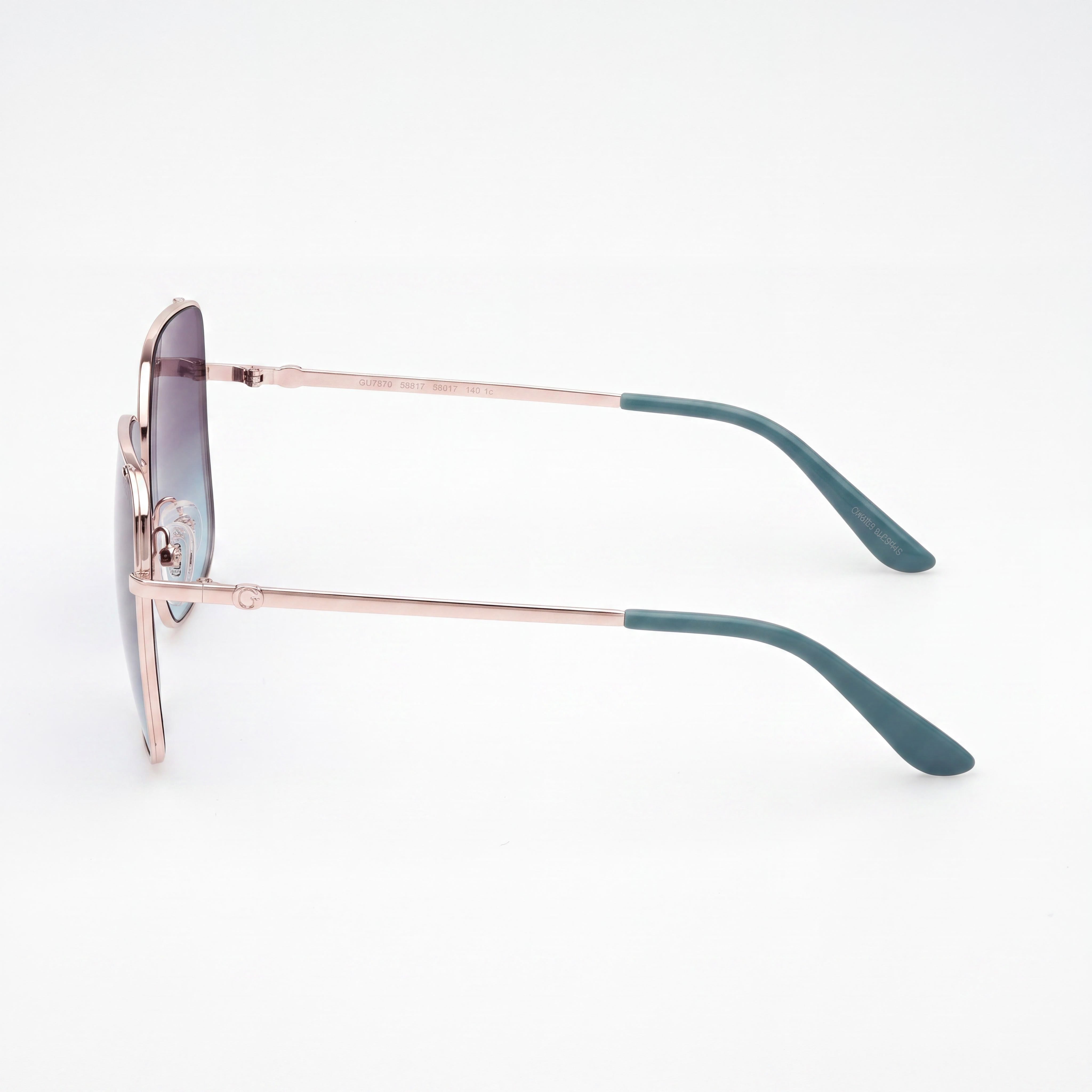 GUESS GU00194 Style Women's Pale Gold Metal Frame Sunglasses with Gradient Blue Lenses & UV 400 Protection (58mm), Photo 3