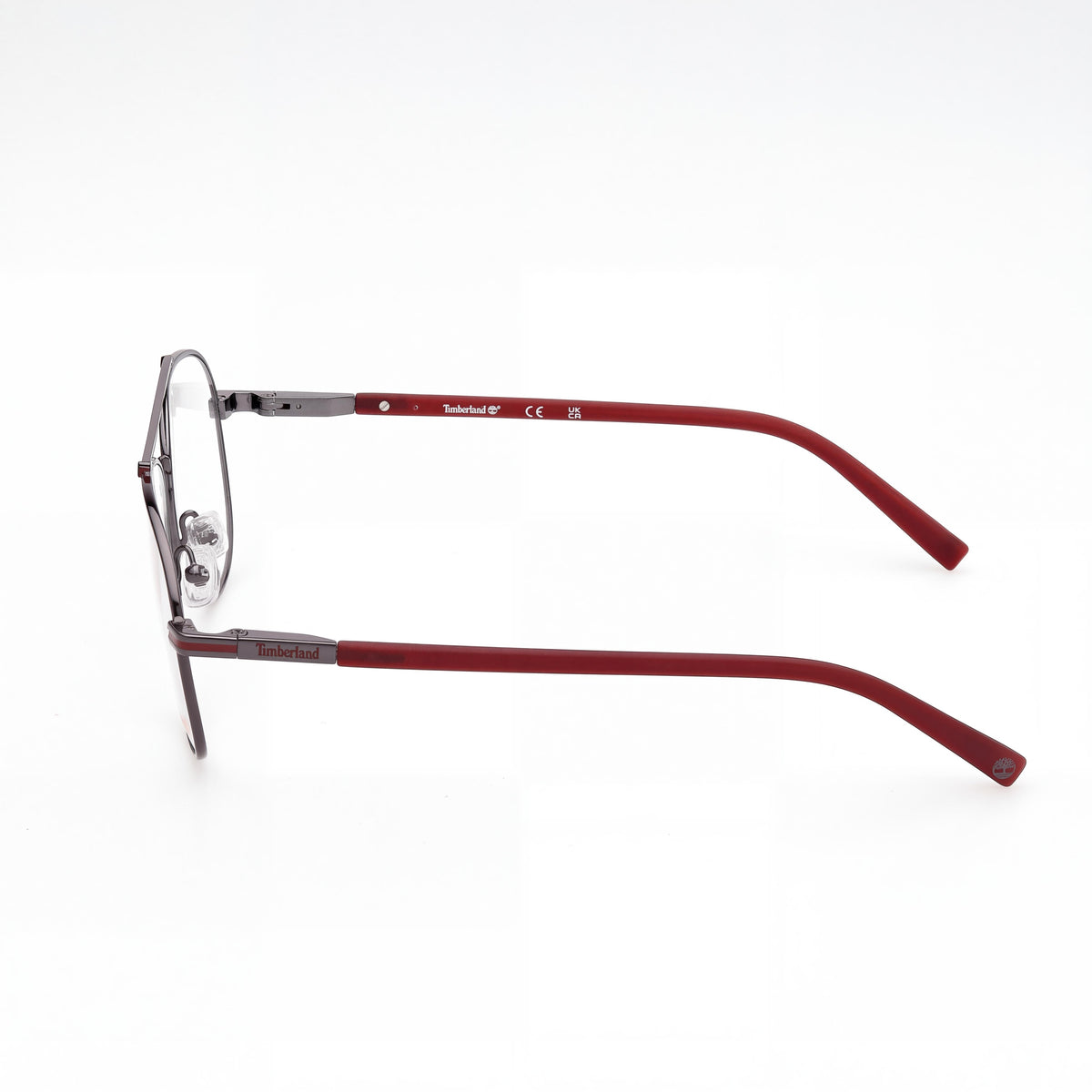 Timberland Tb50050 Men's Ruthenium Frame Eyeglasses, Dark Ruthenium and Dark Red, 57mm, Photo 2
