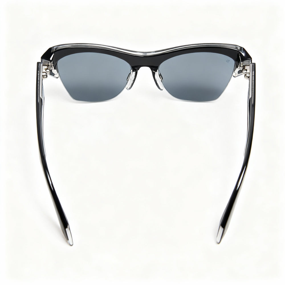 Gafas de sol deportivas Rag &amp; Bone Cora para mujer, montura de plástico negro y gris, protección UV, no polarizadas, 61 mm