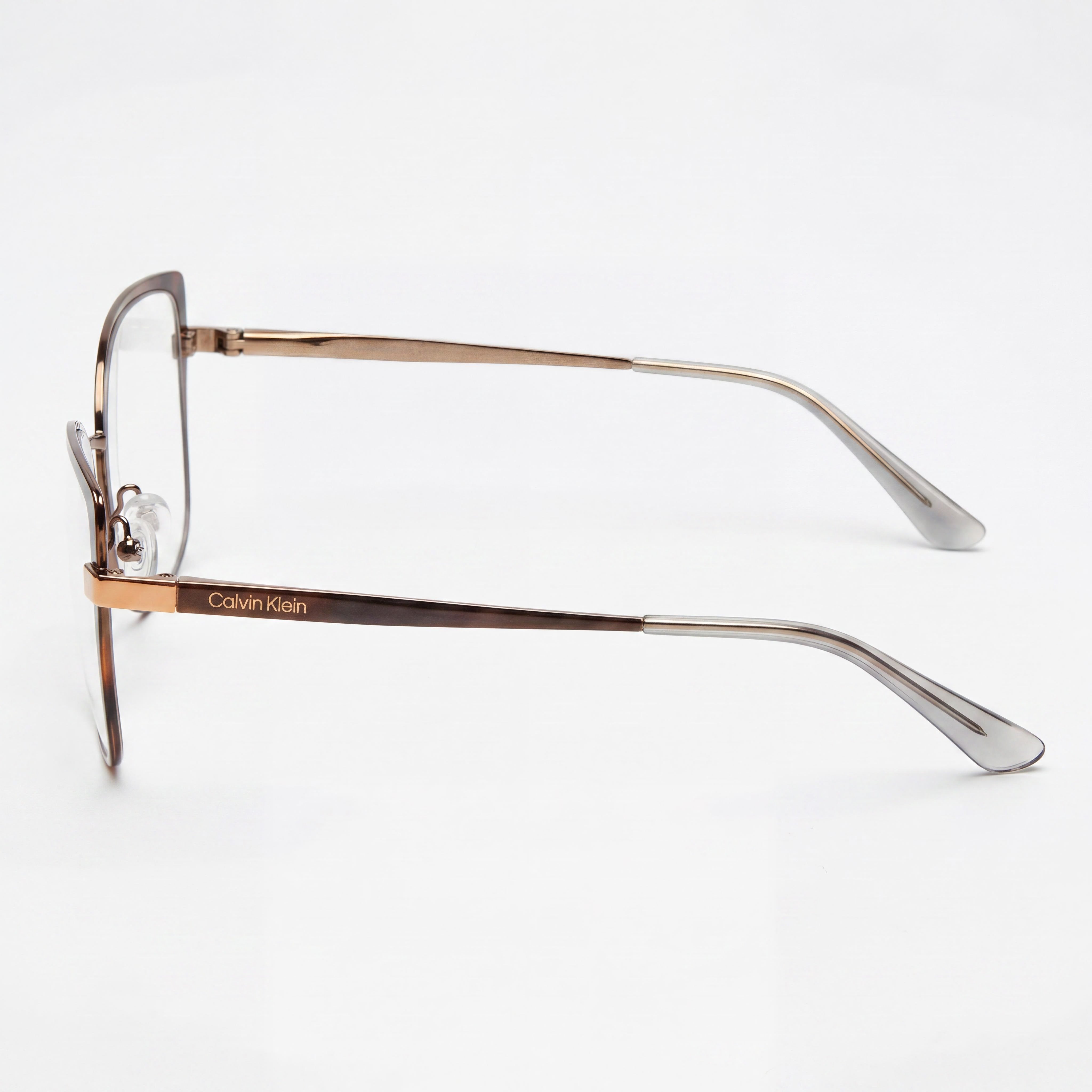 Gafas unisex Calvin Klein Ck22101 con montura metálica de ojo de gato de montura completa en havana oro (54-19-140), Photo 2