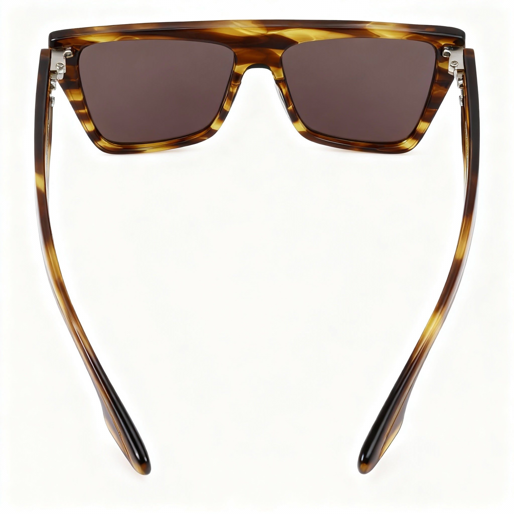 Victoria Beckham VB684S Women's Square Acetate Frame Sunglasses, Striped Tobacco, Size 57-15-140, Photo 4