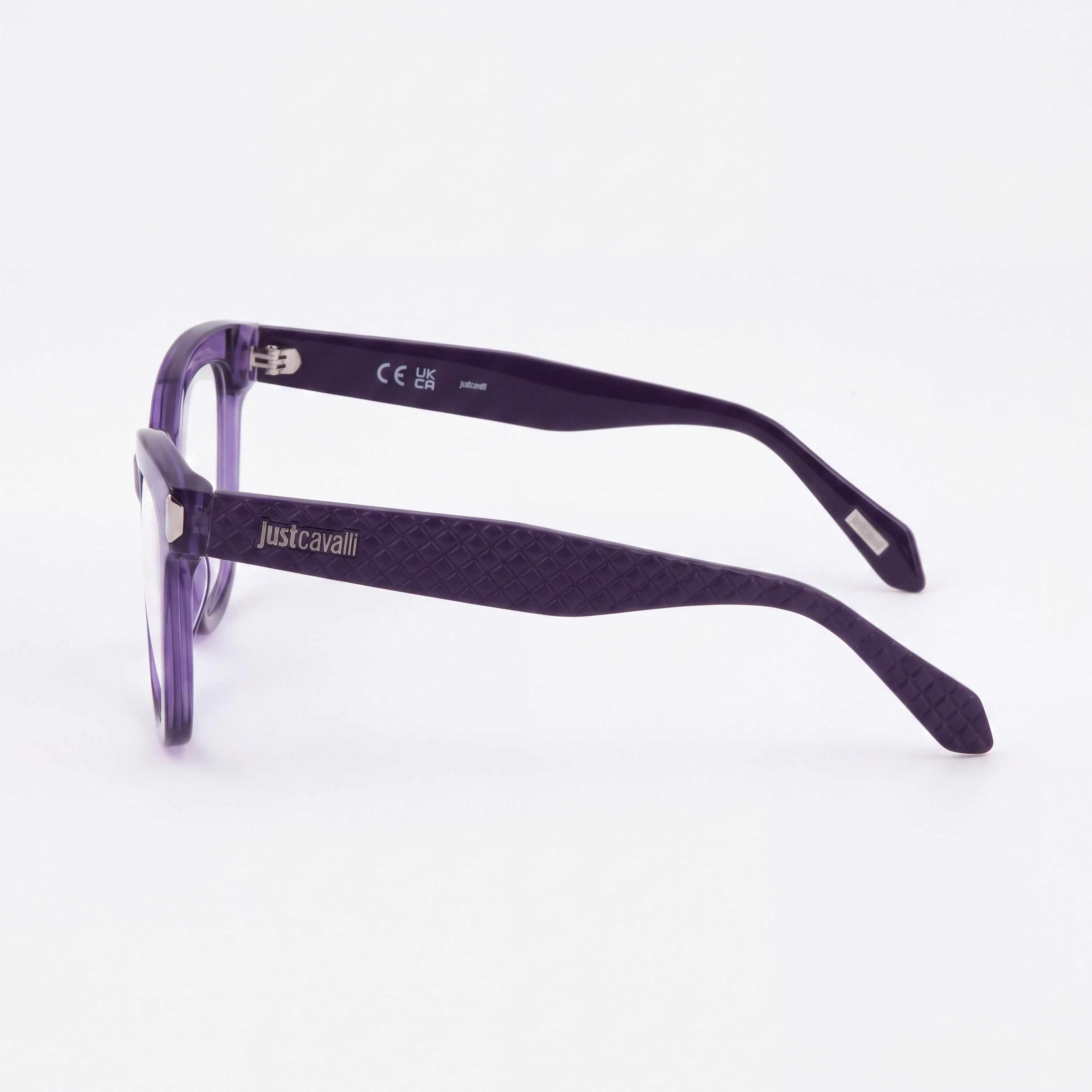 Just Cavalli Vjc004v Women's Acetate Optical Frames in Transparent Violet, Lens 51mm Bridge 20mm Temple 140mm, Photo 2
