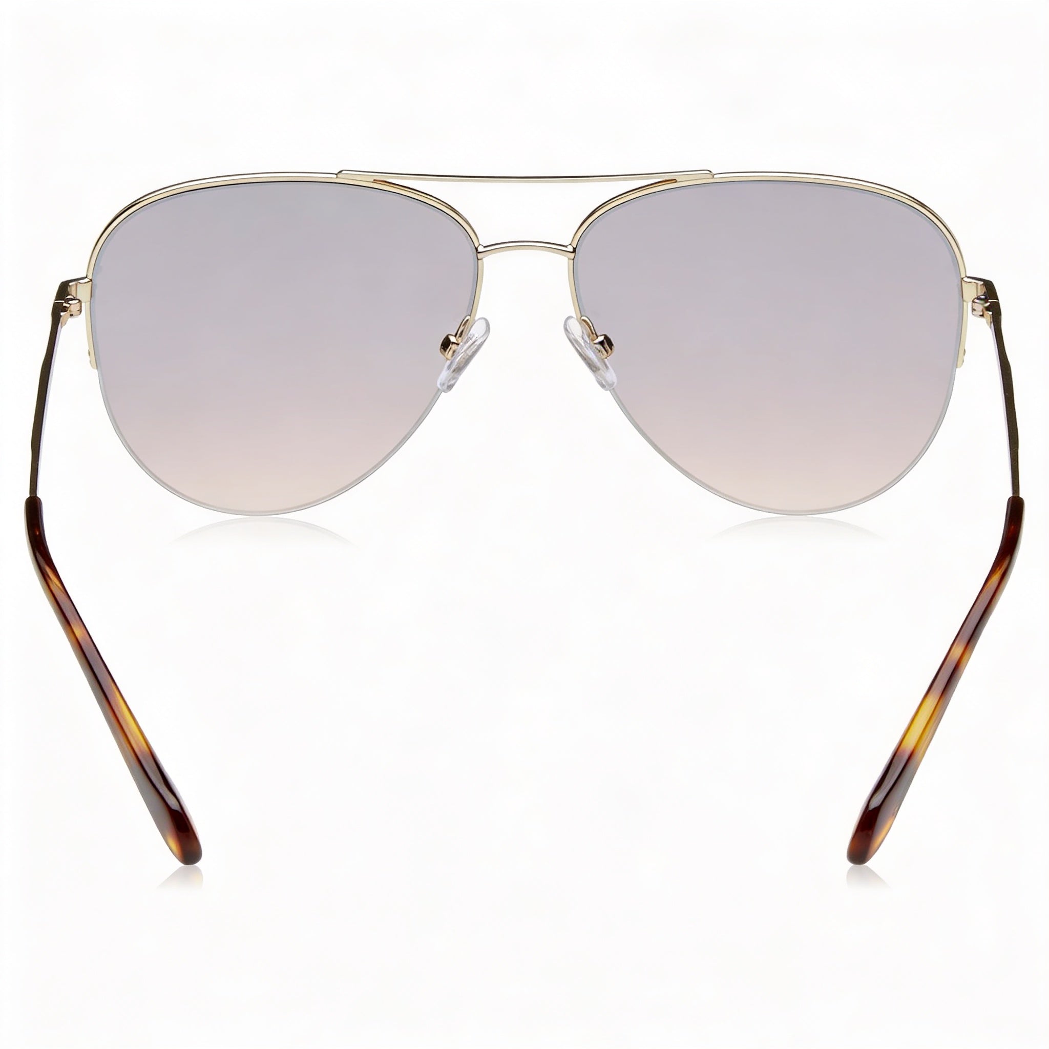 Fossil Classic Women's Pilot Light Gold Stainless Steel Gradient Light Gold Mirror UV Protection Sunglasses 58-14-140, Photo 4