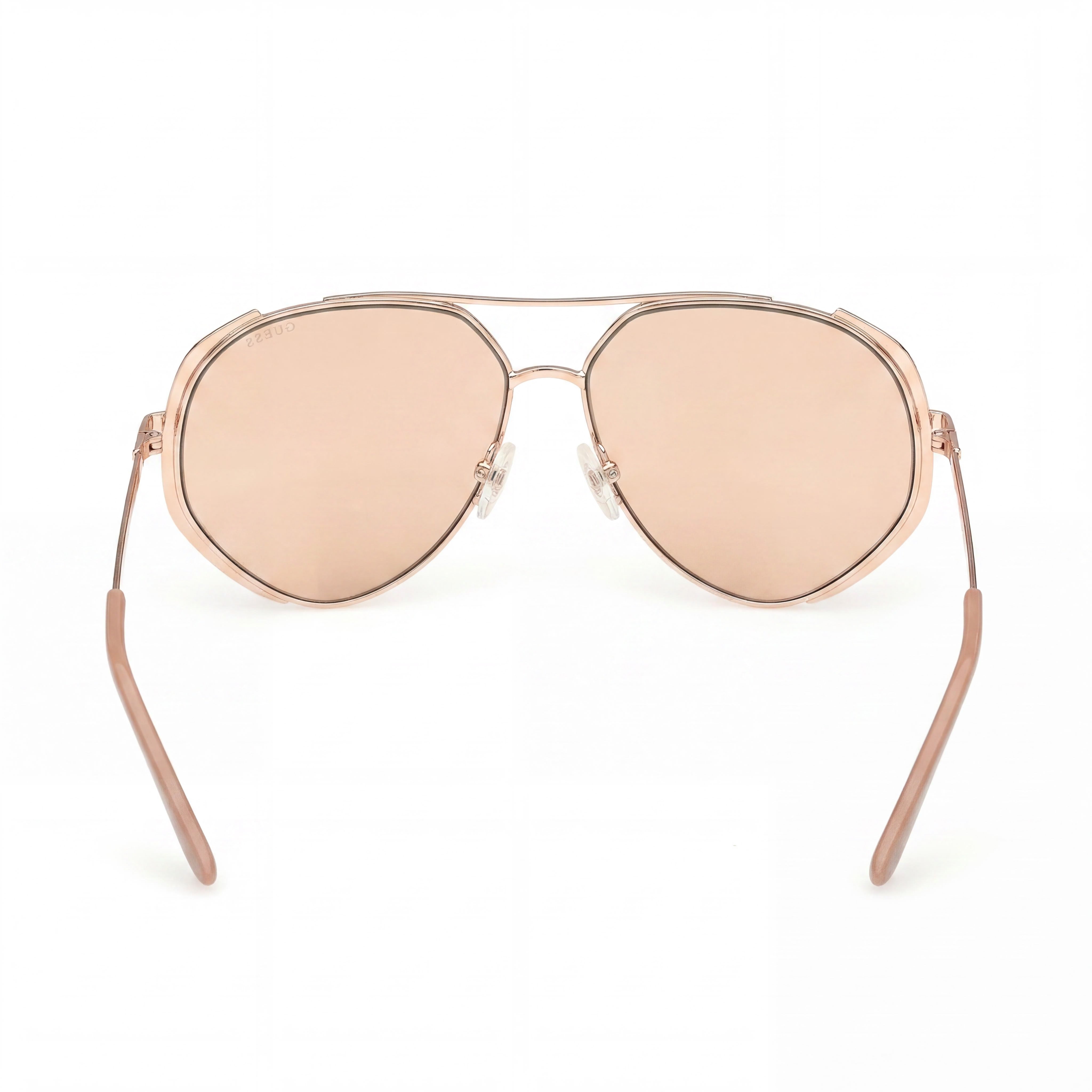 GUESS Gu00219 Unisex UV Protection Sunglasses, Matte Beige / Shiny Rose Gold Acetate, Brown Lenses, 59mm, Photo 4