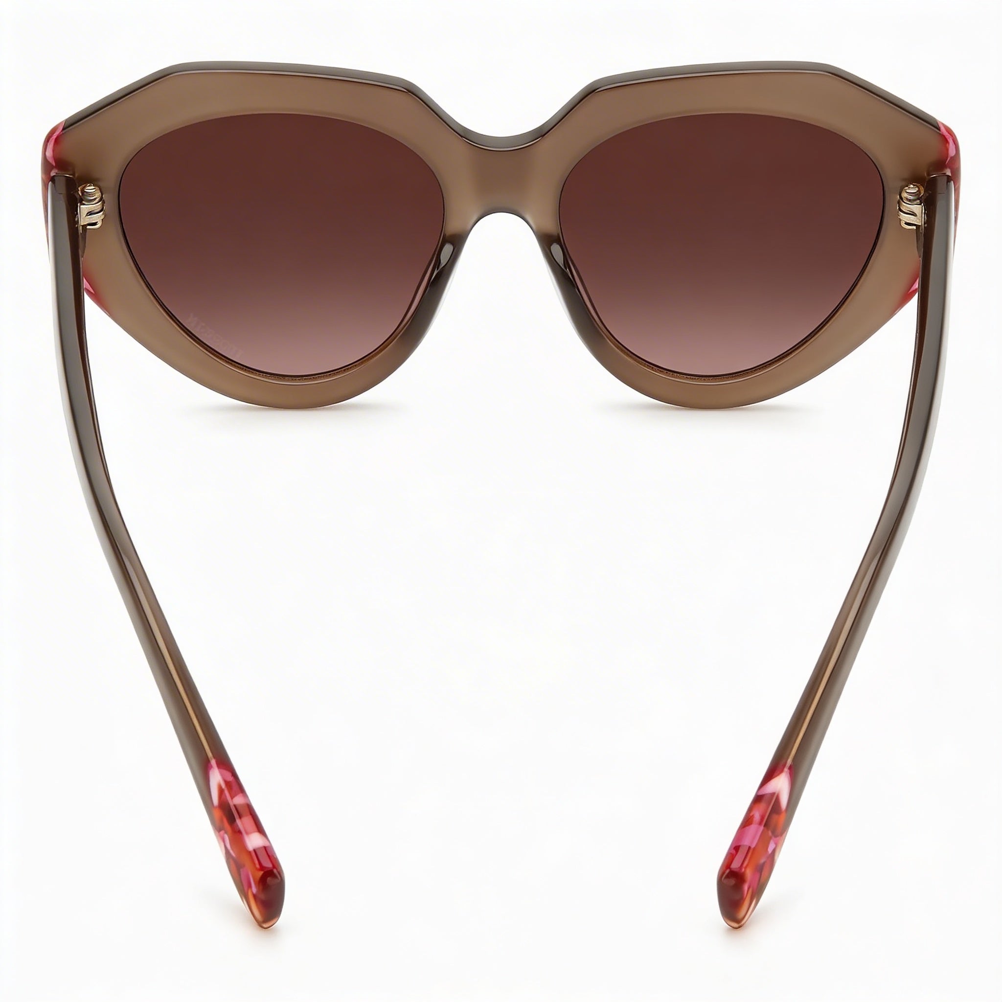 Gafas de sol Missoni clásicas de acetato para mujer, montura beige rosa sombreada, lentes rosadas de doble tono, protección UV 53-19-145 mm, Photo 3