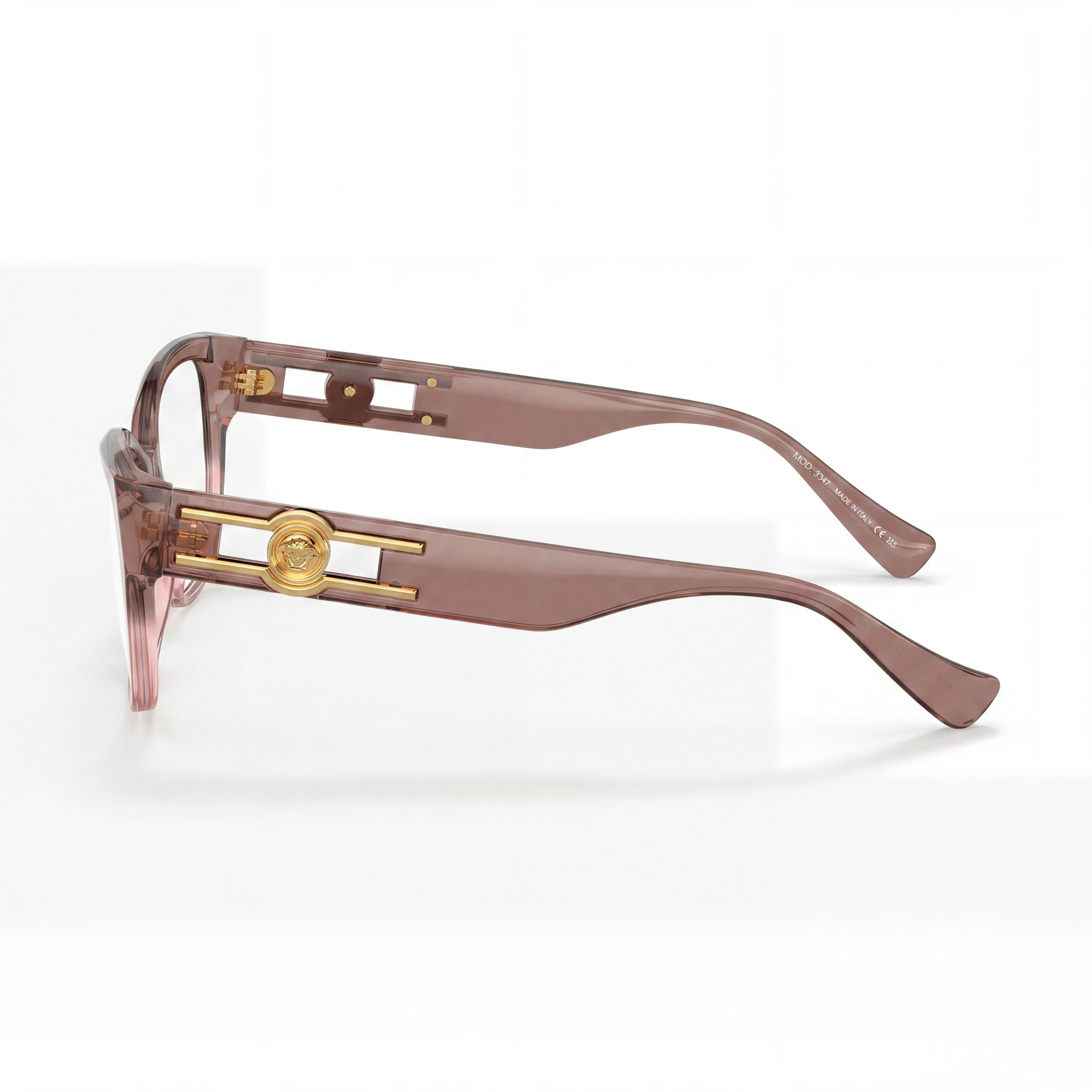 Versace Tf2091b Women's Pink Transparent Acetate Eyeglasses with Clear Plastic Lenses, 54-16-140mm, Photo 3