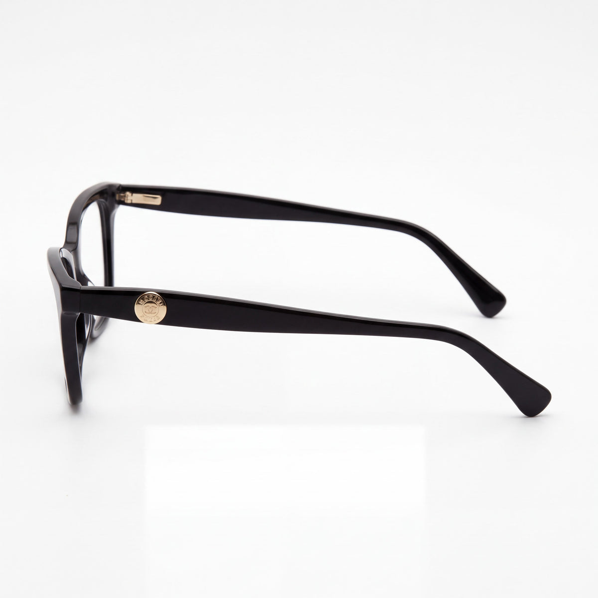 Montura óptica Longchamp casual para mujer, de acetato con marco negro y lentes transparentes no polarizadas, calibre 55mm, puente 16, varilla 140, Photo 3