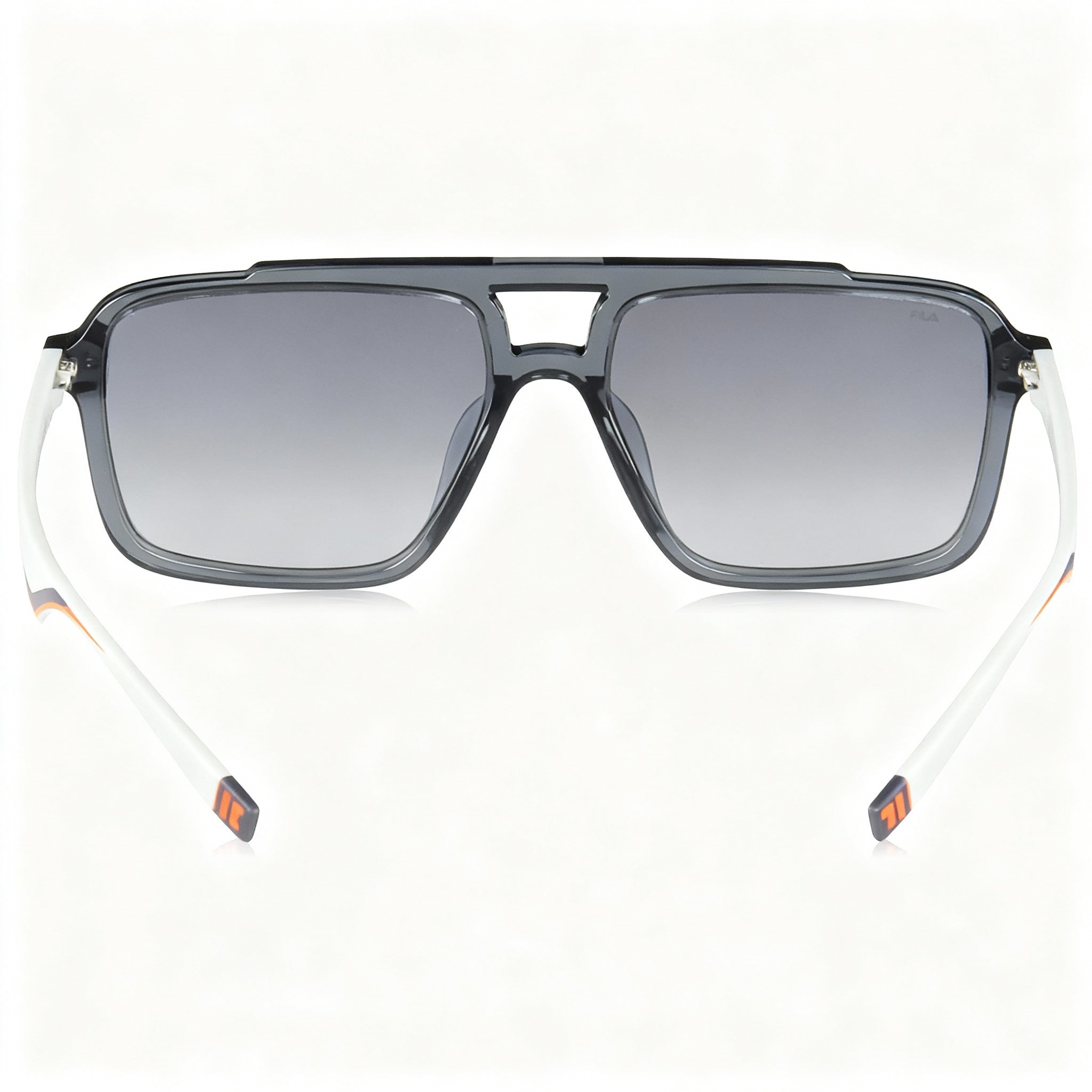 Fila Sfi460 Unisex Sunglasses, Asphalt Grey Frame, Non-Polarized UV Protection Smoke Gradient Mirror Silver Triacetate Lenses 57-16-145, Photo 4